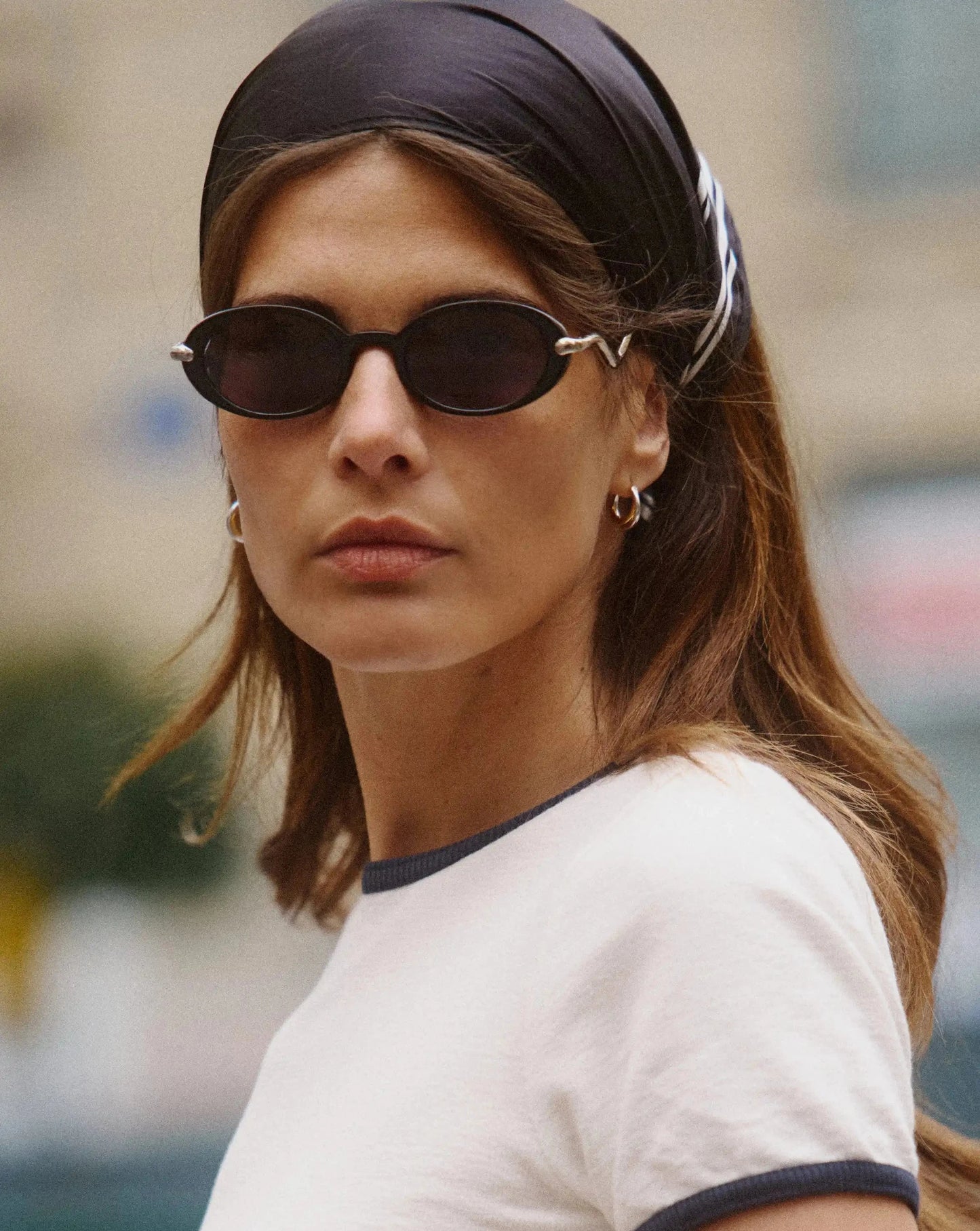 Jimmy Fairly Elvissa Oval Sunglasses | Silver Plated/Black Sunglasses Missoma