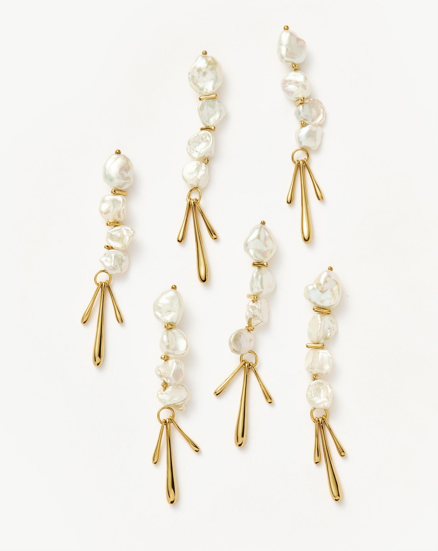 Keshi Pearl Sculptural Drop Earrings | 18k Gold Plated/Pearl Earrings Missoma