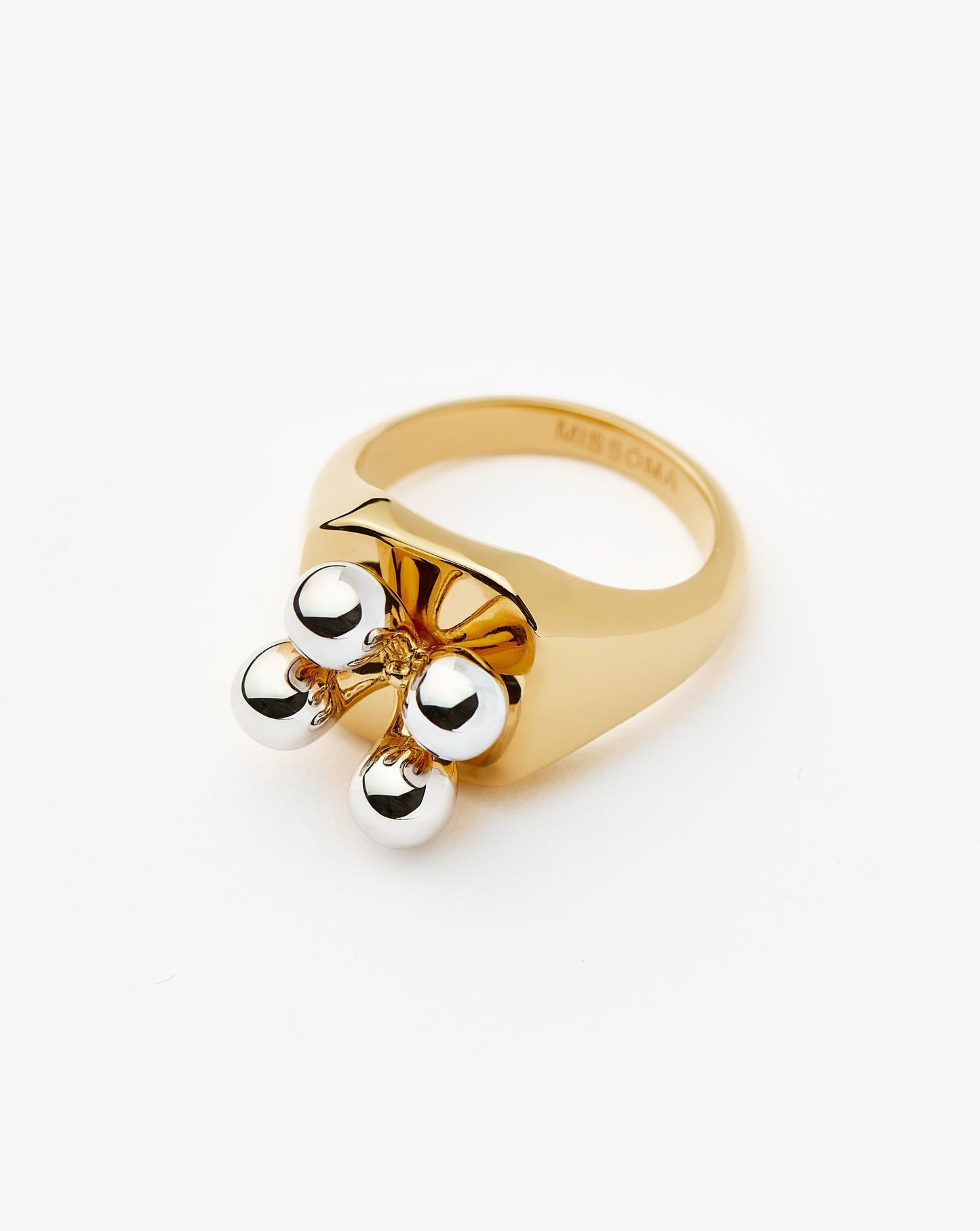 Kinetic Atom Spinning Signet Ring | Mixed Metal Rings Missoma