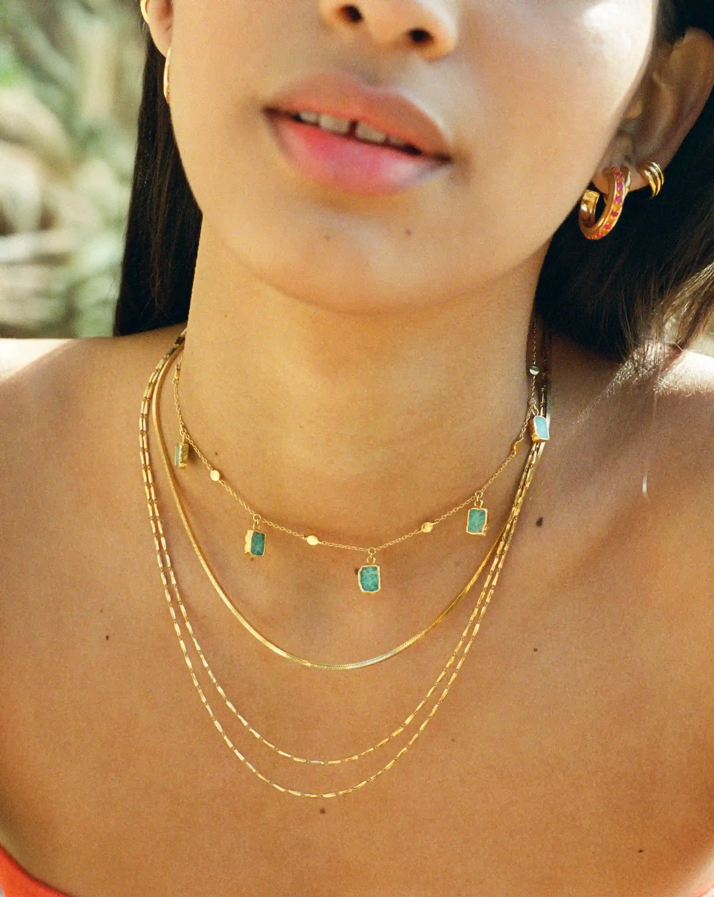 Lena Charm Choker | 18k Gold Plated/Amazonite Necklaces Missoma