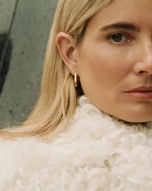 Lucy Williams Arco Pavé Small Hoop Earrings | 18k Gold Plated Earrings Missoma