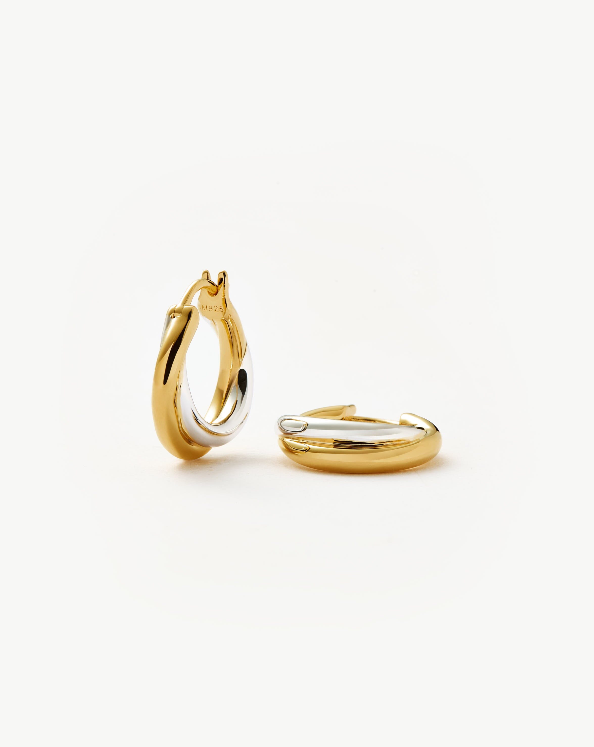 Lucy Williams Chunky Entwine Mini Hoop Earrings | Mixed Metal 