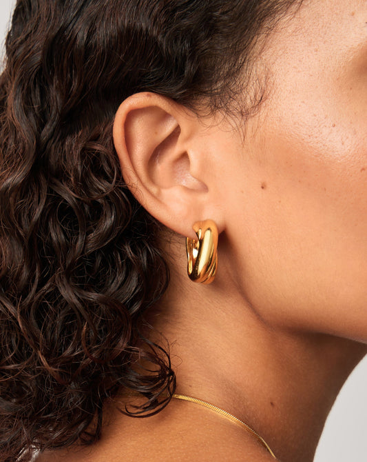 Lucy Williams Chunky Medium Entwine Hoop Earrings | 18k Gold Plated Earrings Missoma