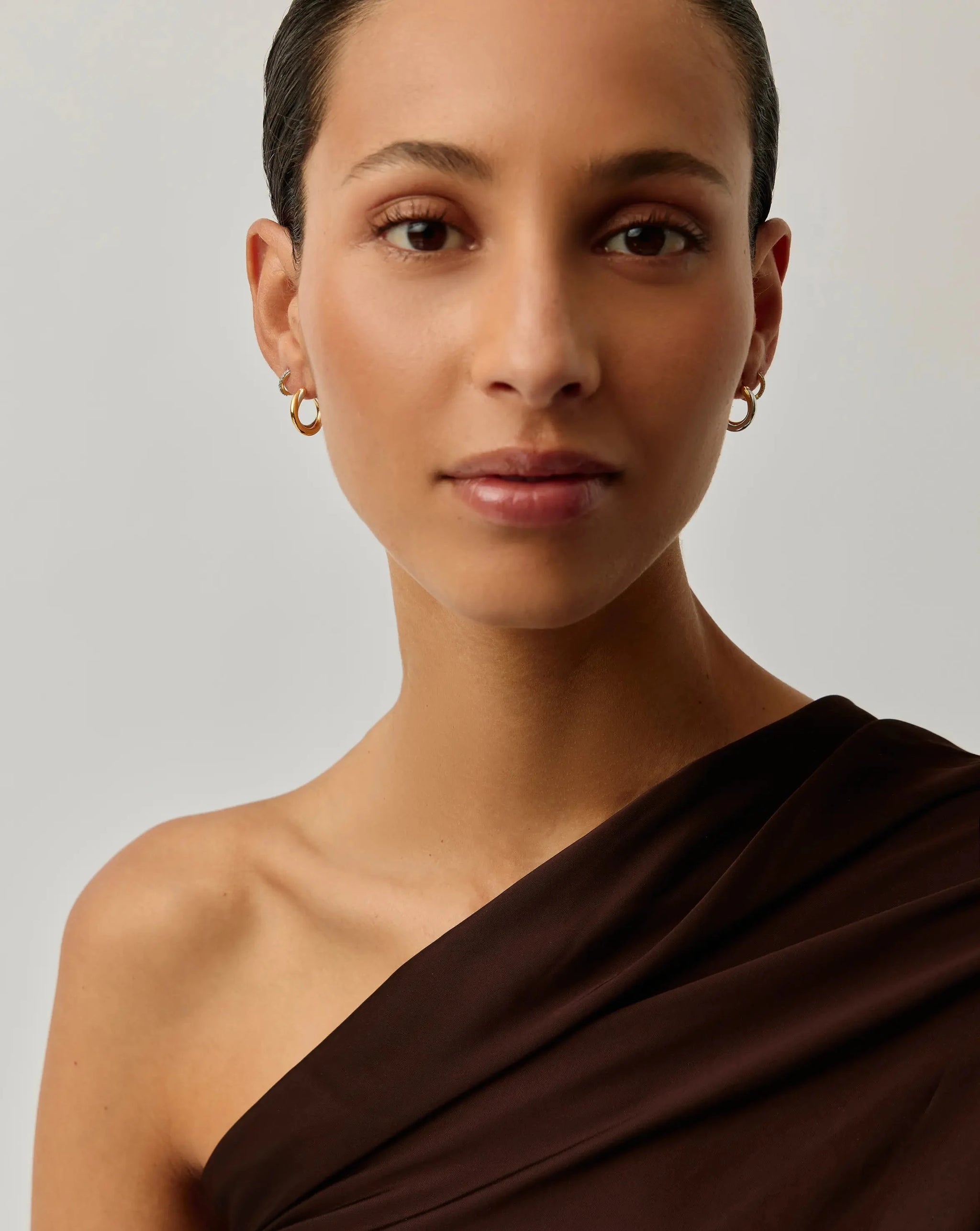 Lucy Williams Entwine Hoop Earrings & Pave Huggies Set | Mixed Metal / 18k Gold Vermeil Earrings Missoma