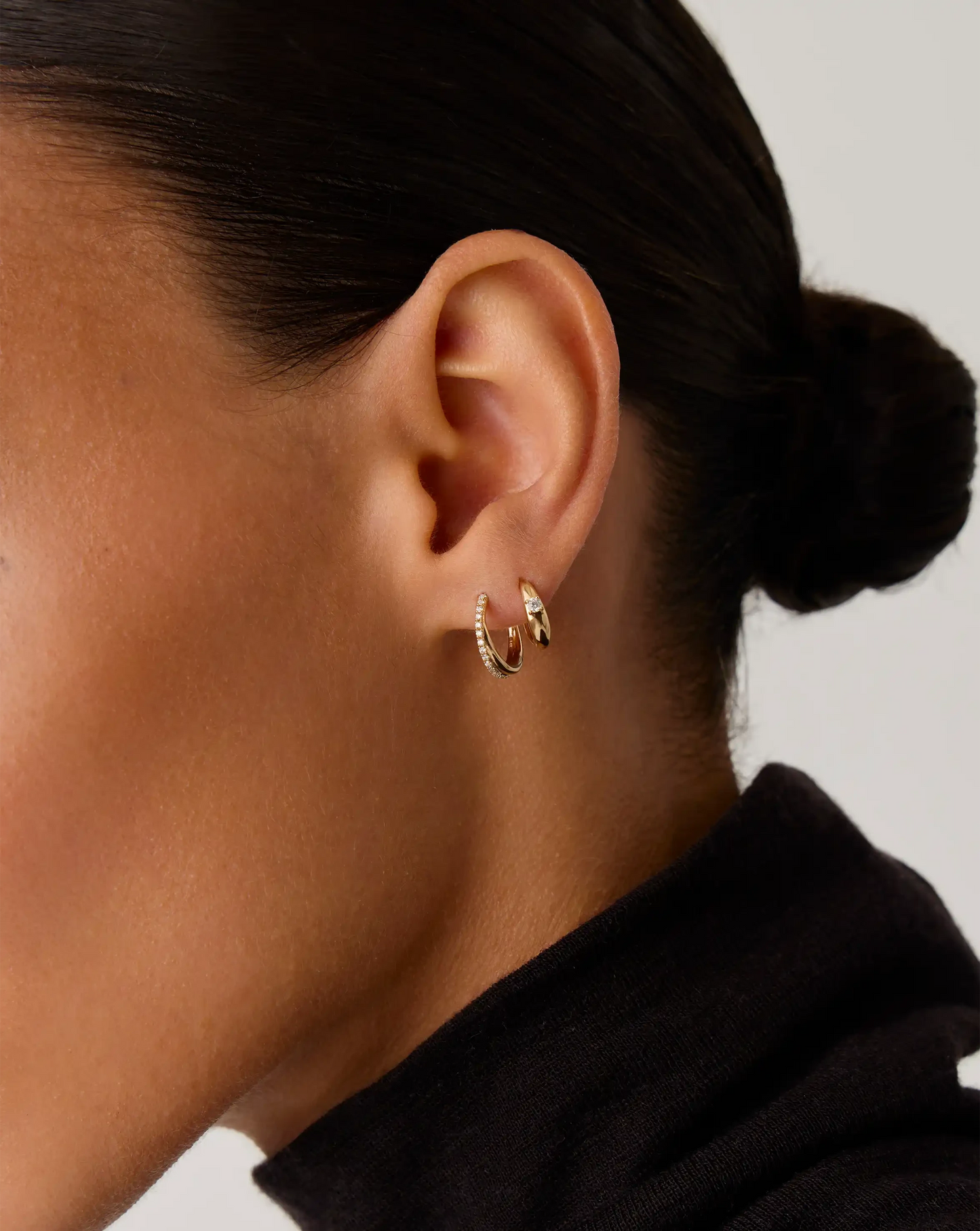 Lucy Williams Fine Diamond Entwine Huggies | 14k Yellow Gold Earrings Missoma