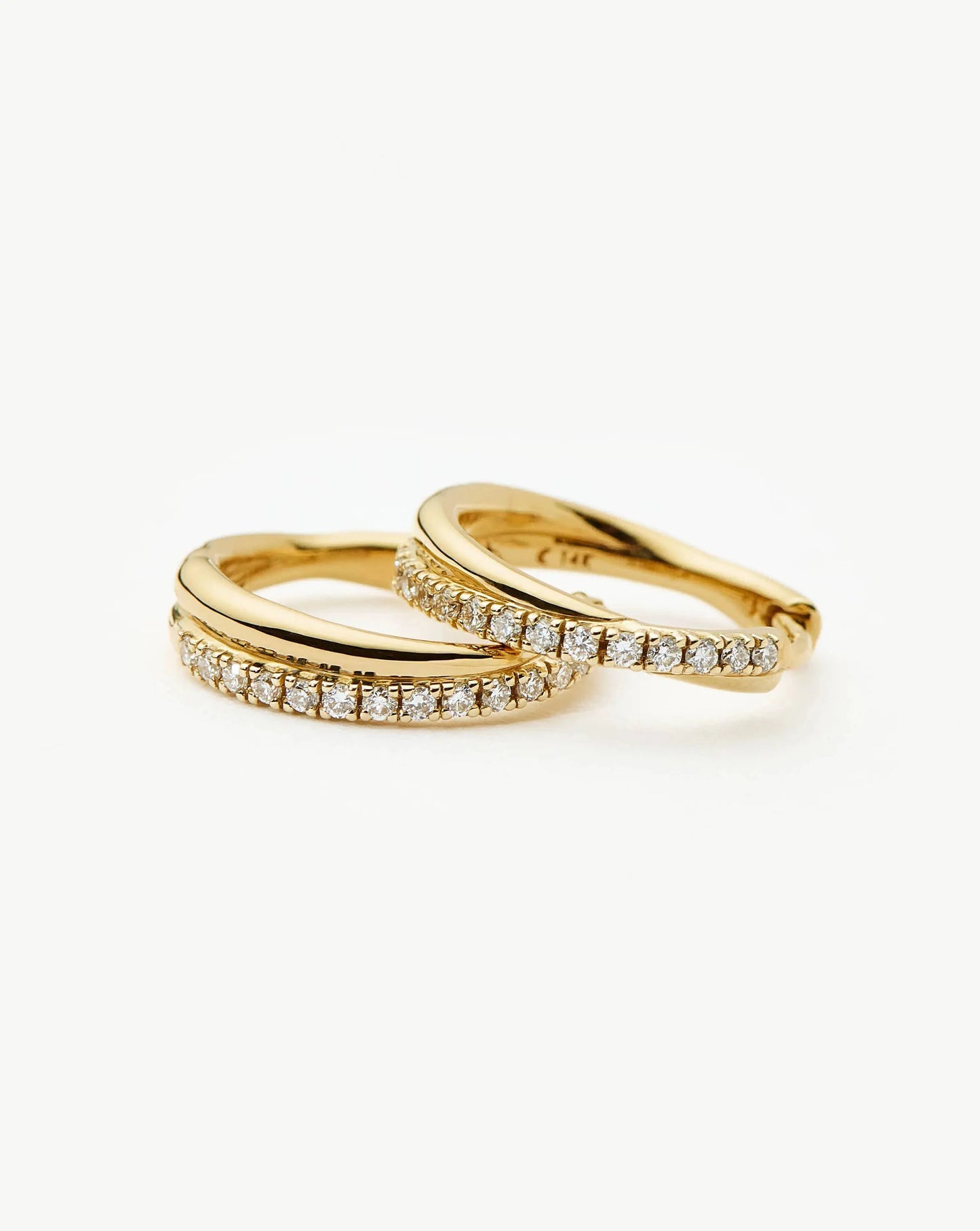 Lucy Williams Fine Diamond Entwine Huggies | 14k Yellow Gold Earrings Missoma