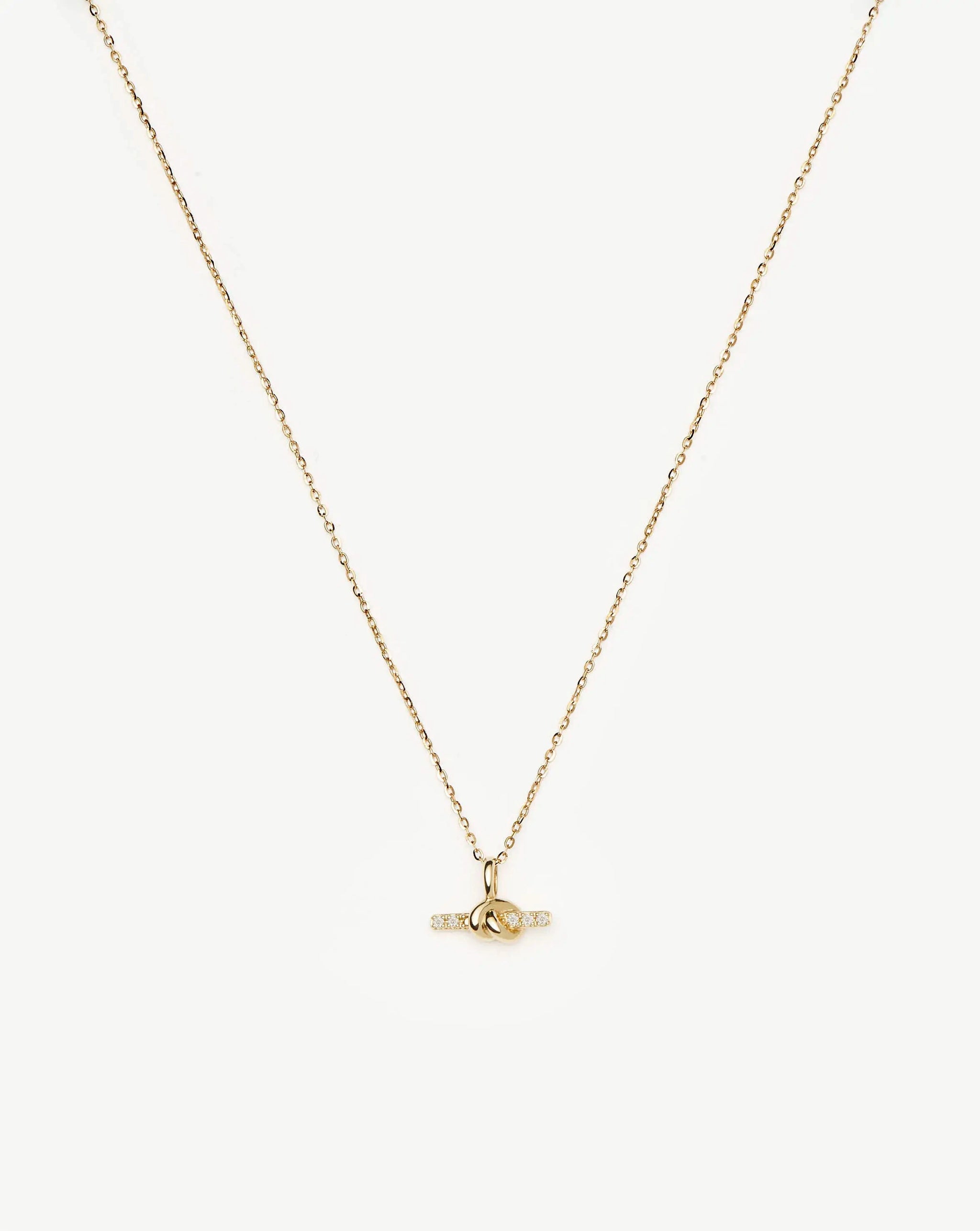 Lucy Williams Fine Diamond T-Bar Pendant Necklace | 14k Yellow Gold Necklaces Missoma