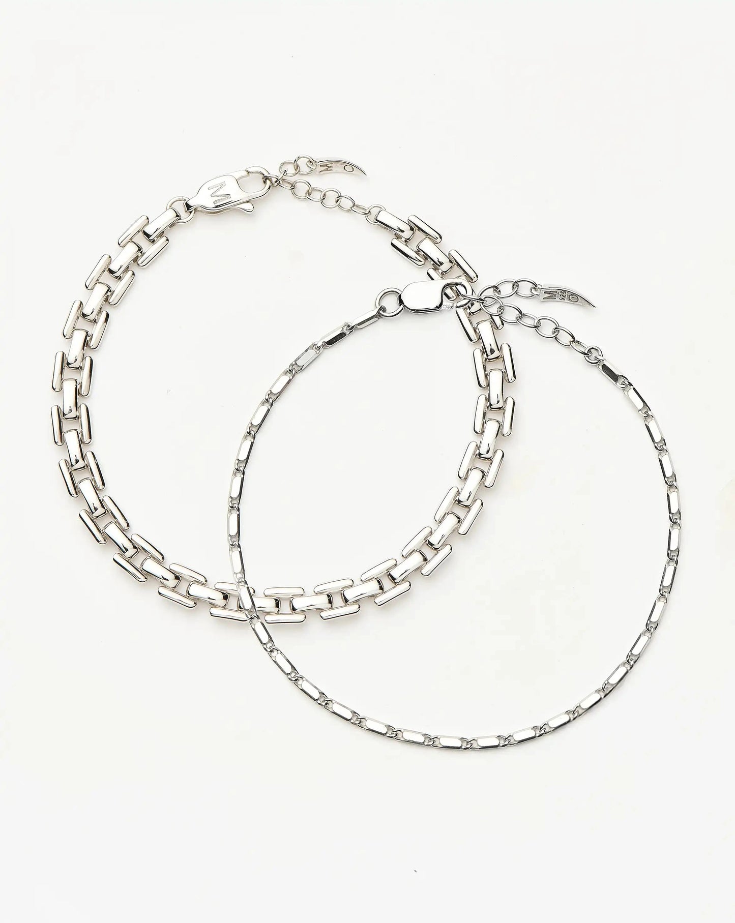 Lucy Williams Horizon & Timepiece Bracelet Set | Sterling Silver/Silver Plated Bracelets Missoma