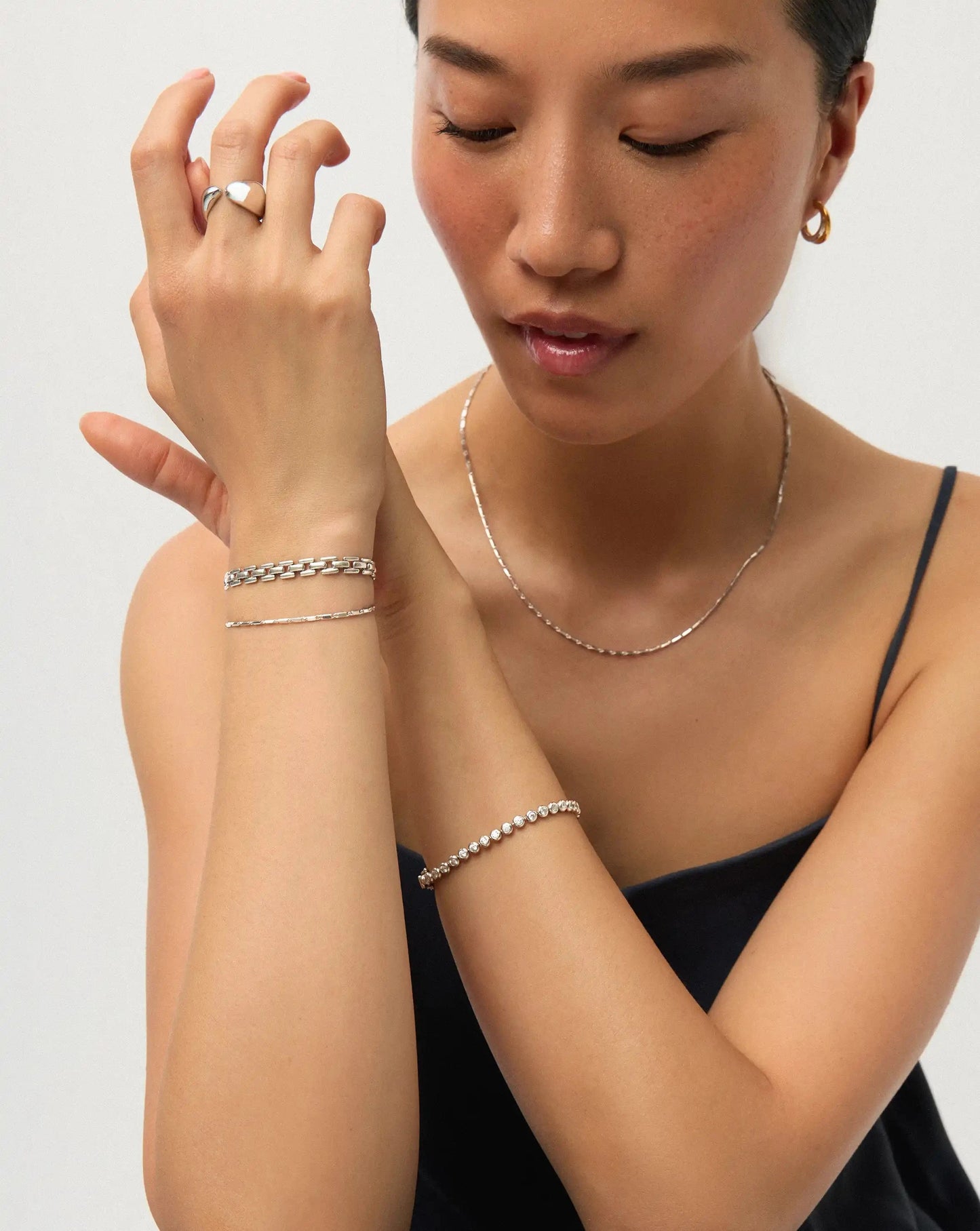 Lucy Williams Horizon & Timepiece Bracelet Set | Sterling Silver/Silver Plated Bracelets Missoma