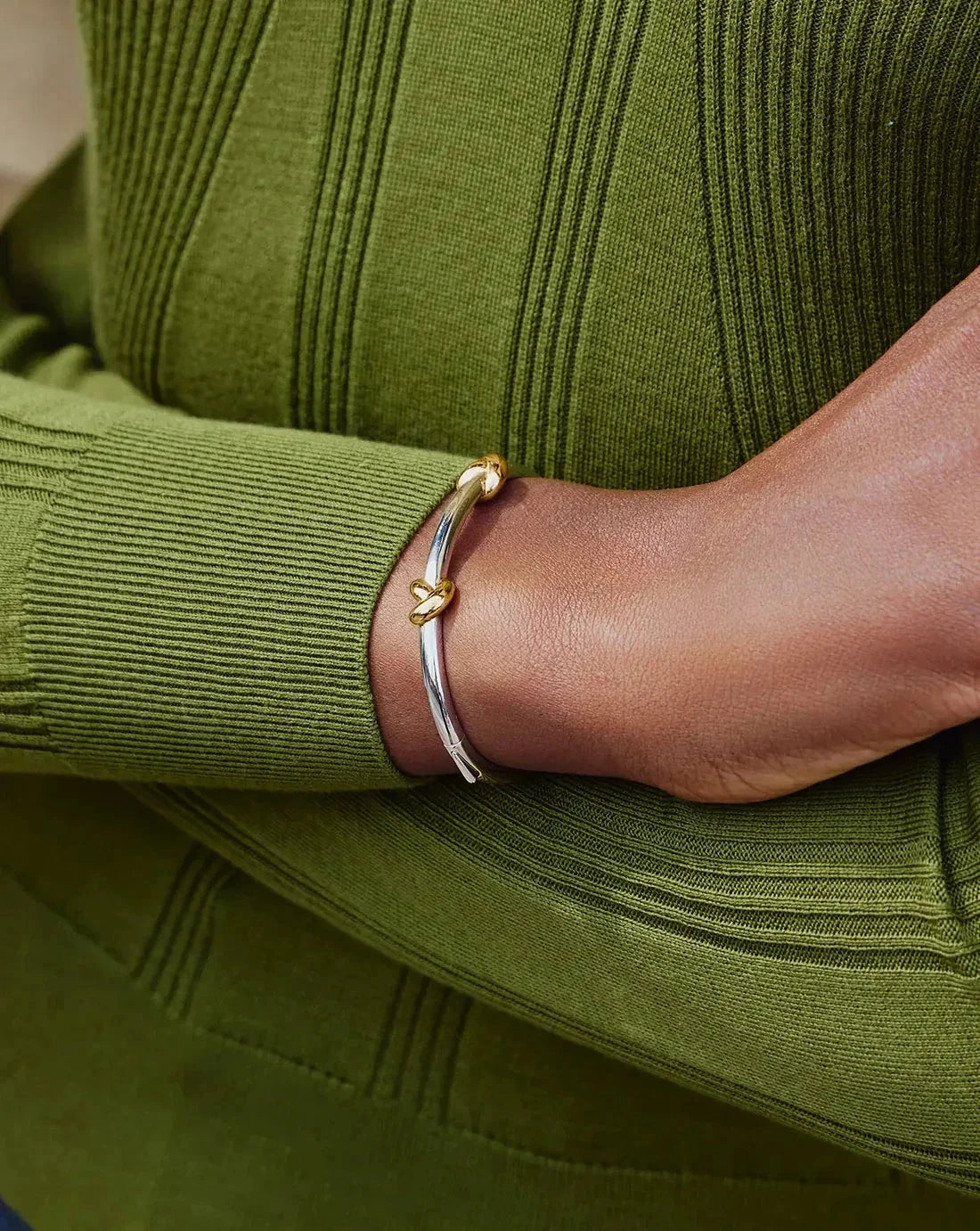 Lucy Williams Knot Hinged Bangle & Hoops Set | Mixed Metal Layering Sets Missoma