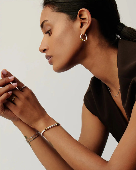 Lucy Williams Knot Hinged Bangle & Hoops Set | Mixed Metal Layering Sets Missoma