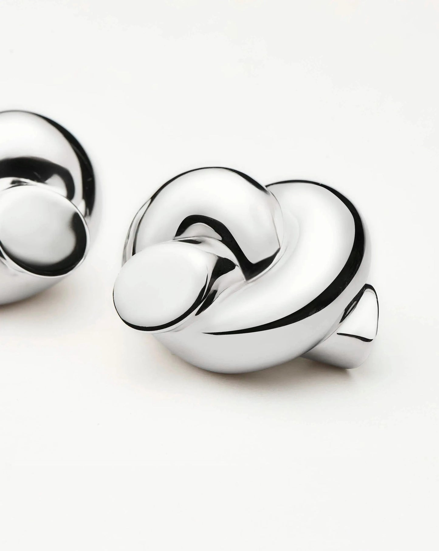 Lucy Williams Knot Oversized Stud Earrings | Silver Plated Earrings Missoma