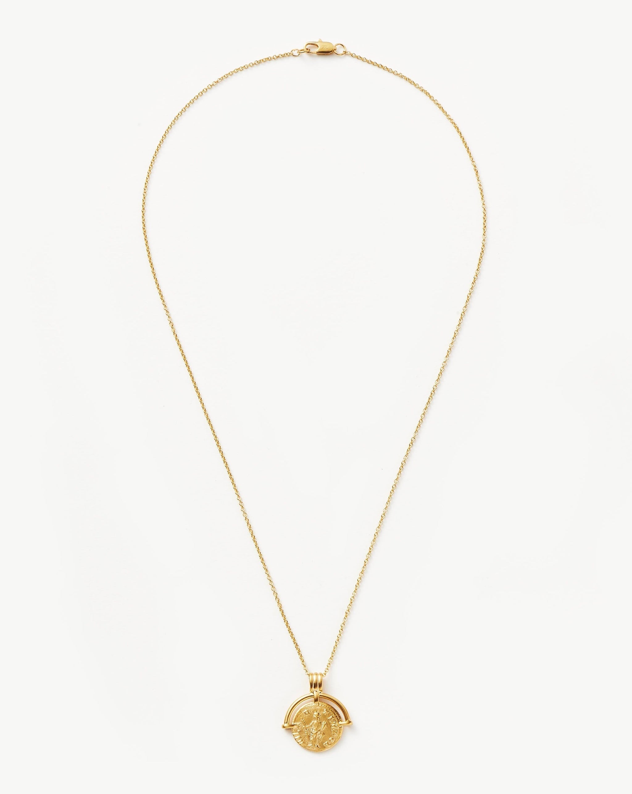 Lucy Williams Long Engravable Roman Arc Coin Necklace Necklaces Missoma