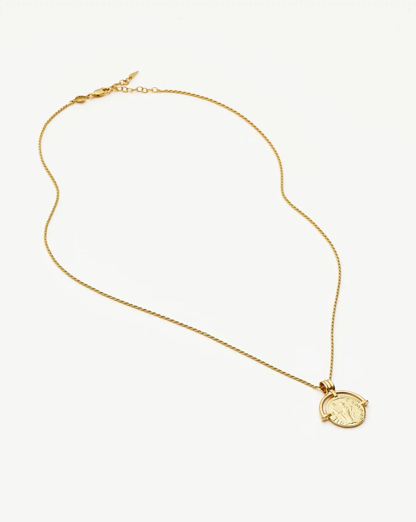 Lucy Williams Long Engravable Roman Arc Coin Necklace Necklaces Missoma