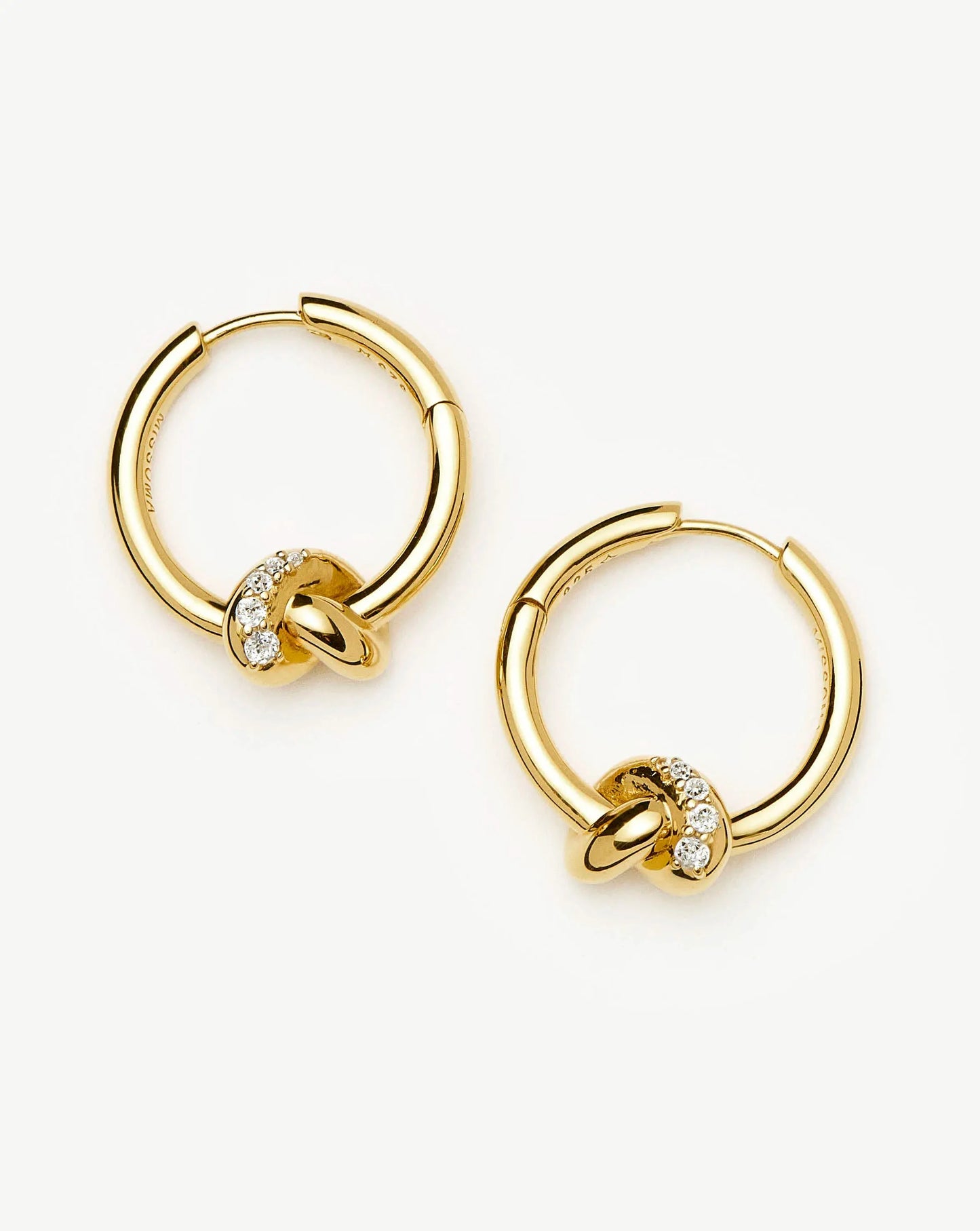 Lucy Williams Pavé Knot Small Hoop Earrings | 18k Gold Plated Earrings Missoma