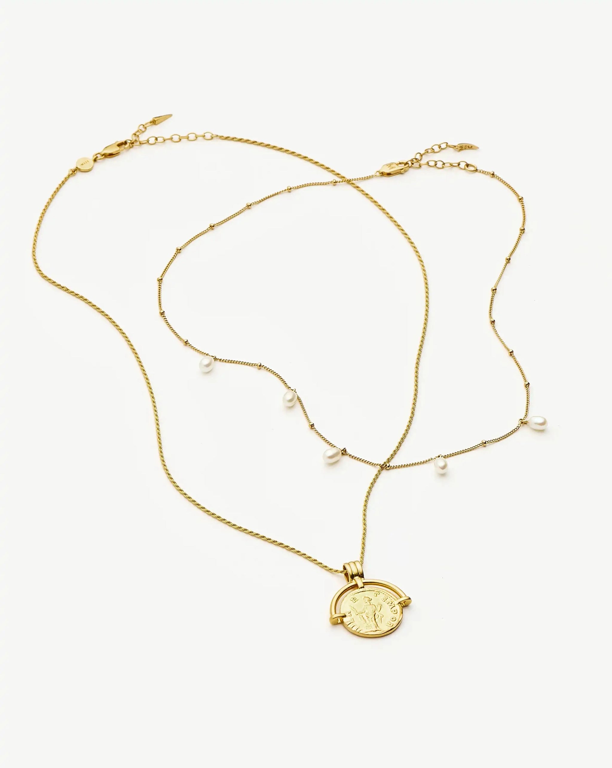 Lucy Williams Roman Arc & Pearl Necklace Set | 18k Gold Vermeil/18k Gold Plated/Pearl Necklaces Missoma
