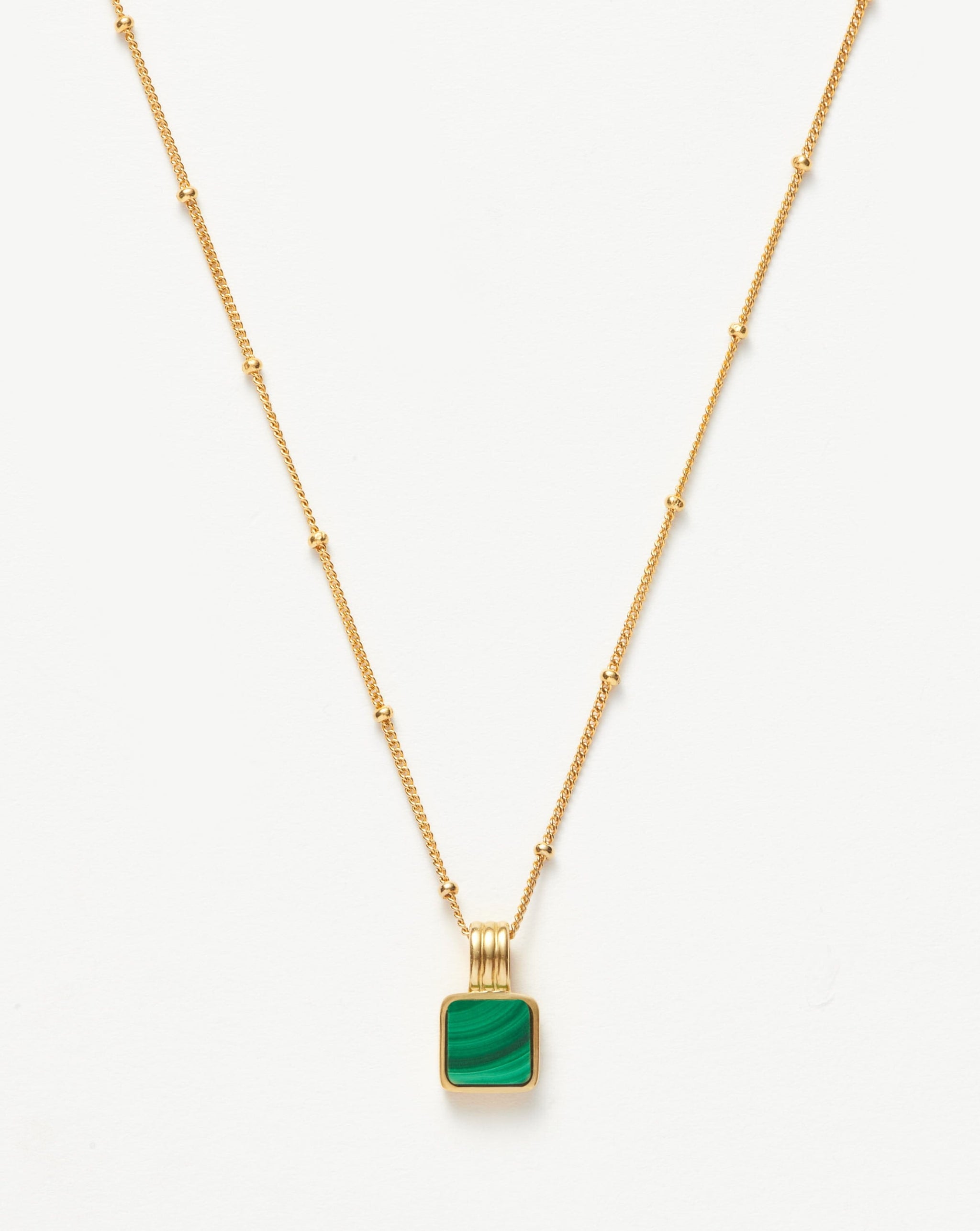 Lucy Williams Square Malachite Necklace | 18ct Gold Plated Vermeil/Malachite Necklaces Missoma