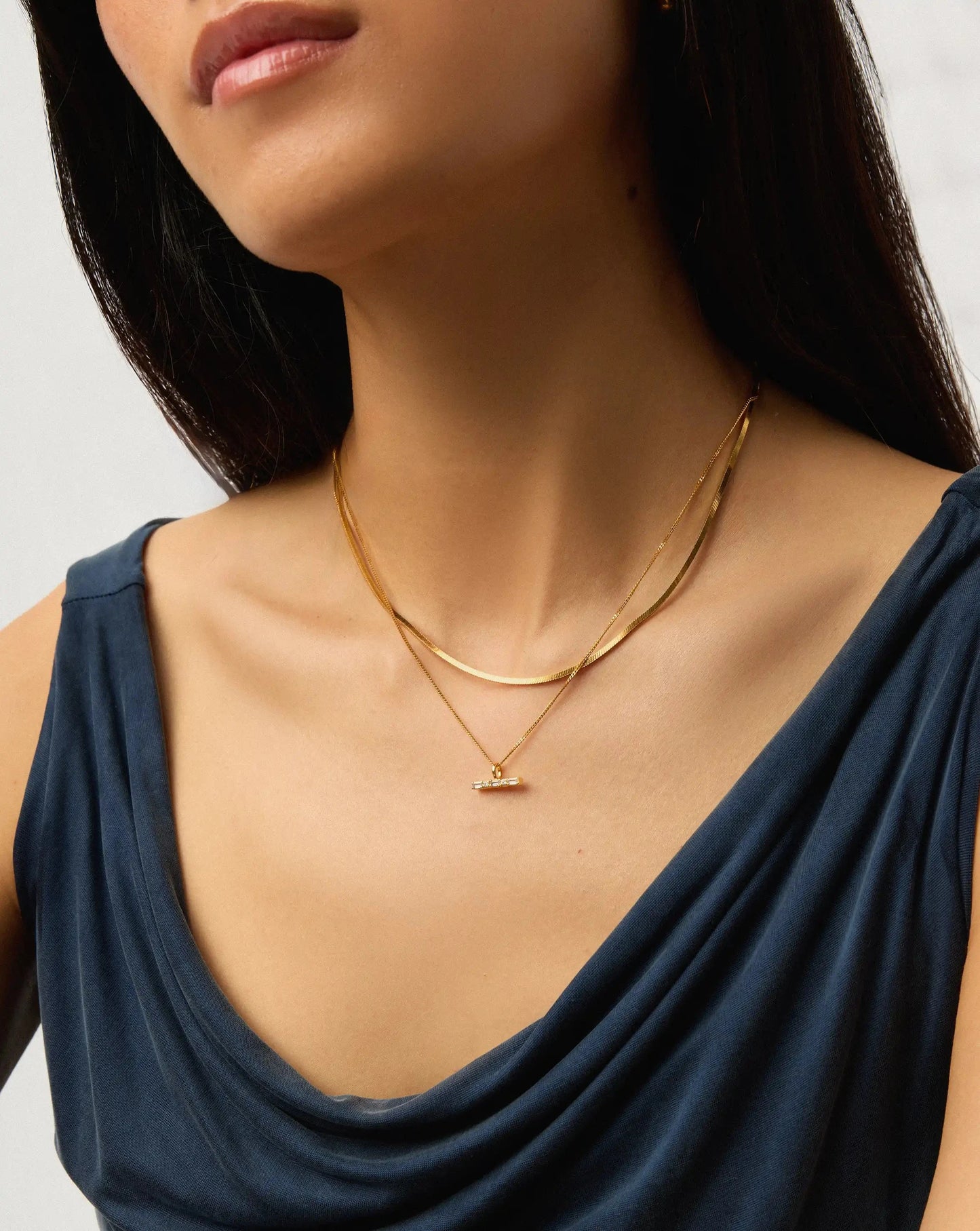 Lucy Williams Square Snake & T-Bar Necklace Set | 18k Gold Vermeil Necklaces Missoma