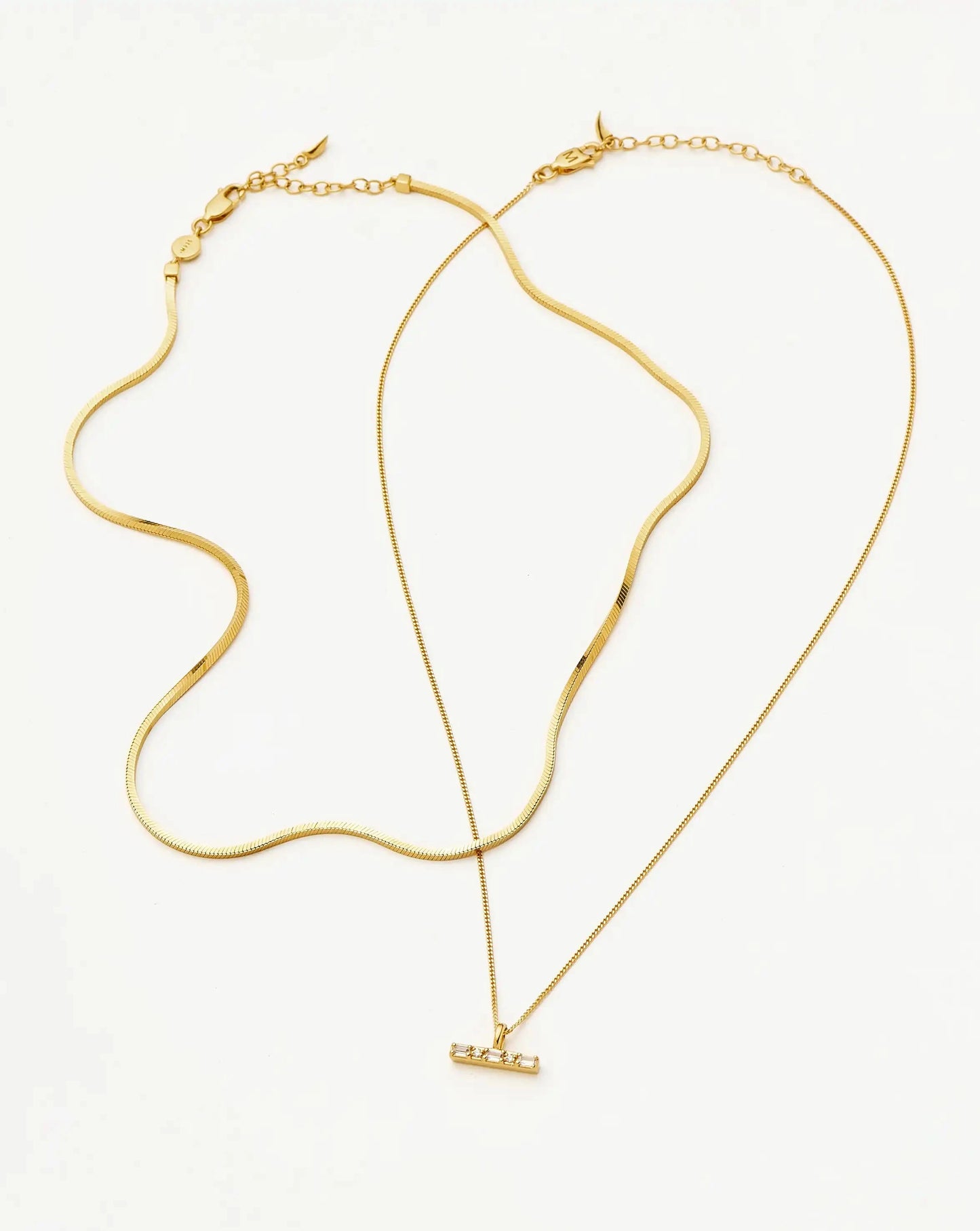 Lucy Williams Square Snake & T-Bar Necklace Set | 18k Gold Vermeil Necklaces Missoma