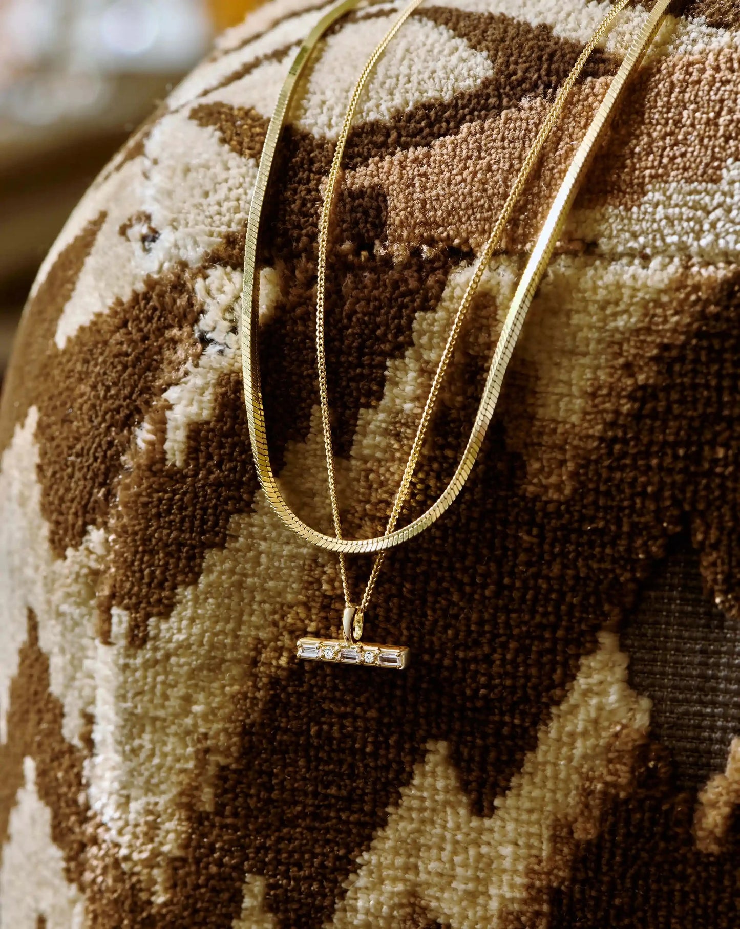 Lucy Williams T-Bar Stone Pendant Necklace | 18k Gold Vermeil Necklaces Missoma