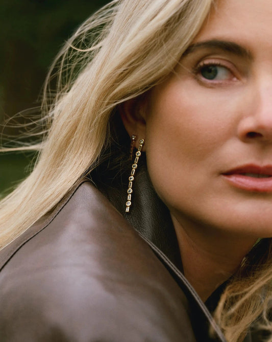 Lucy Williams Tennis Large Drop Earrings | 18k Gold Vermeil Earrings Missoma