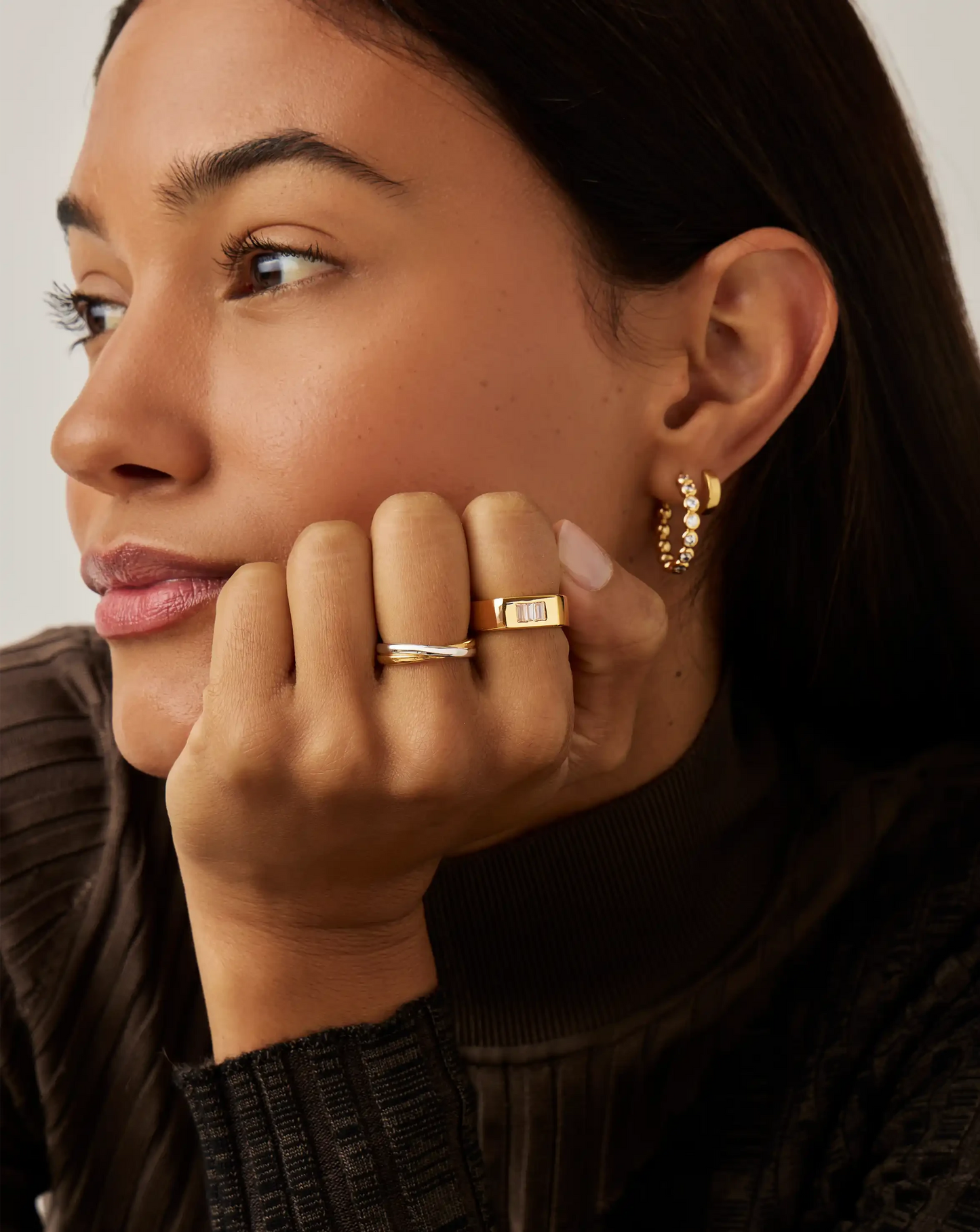 Lucy Williams Triple Stone Chunky Ring | 18k Gold Plated Rings Missoma