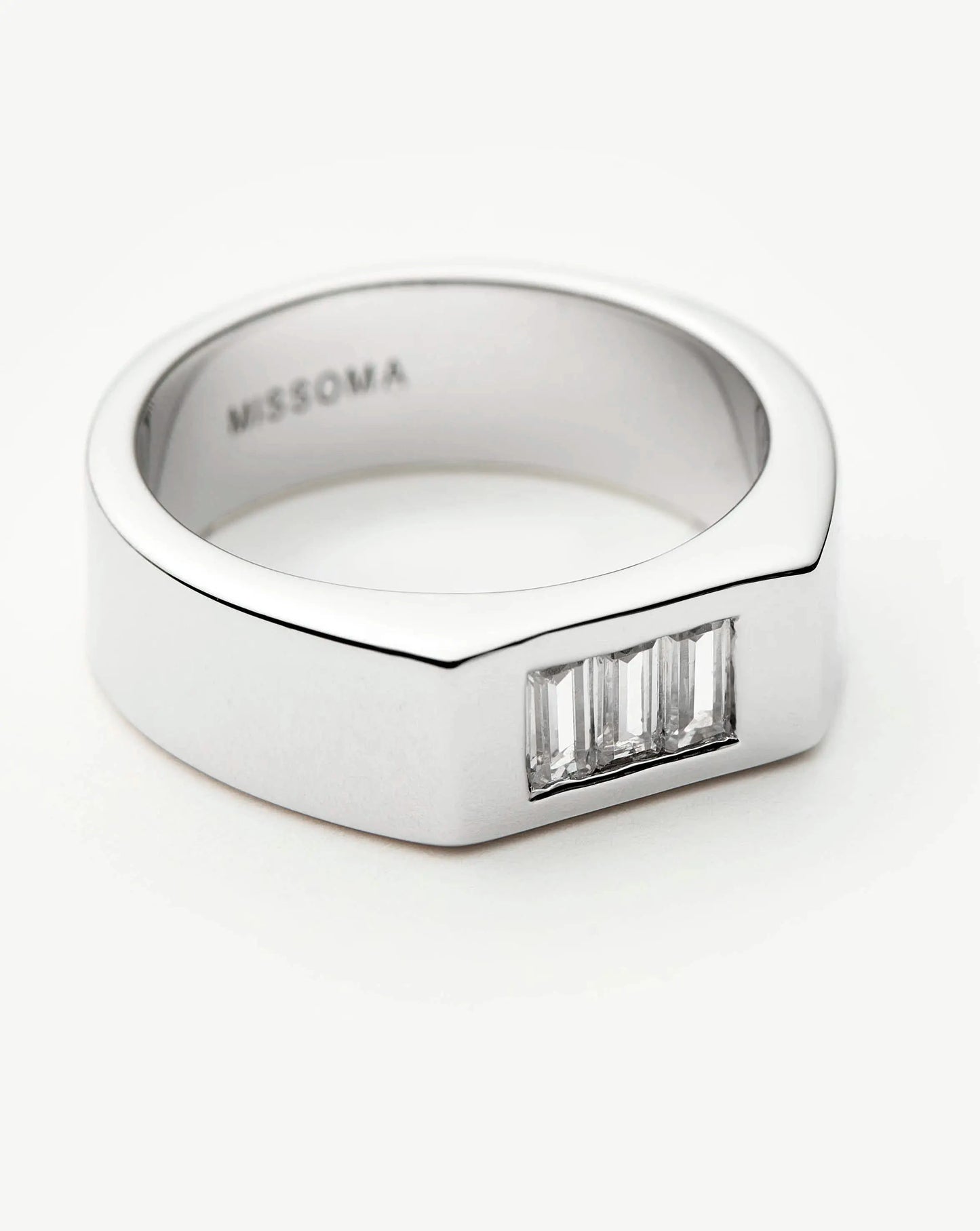 Lucy Williams Triple Stone Chunky Ring | Silver Plated Rings Missoma