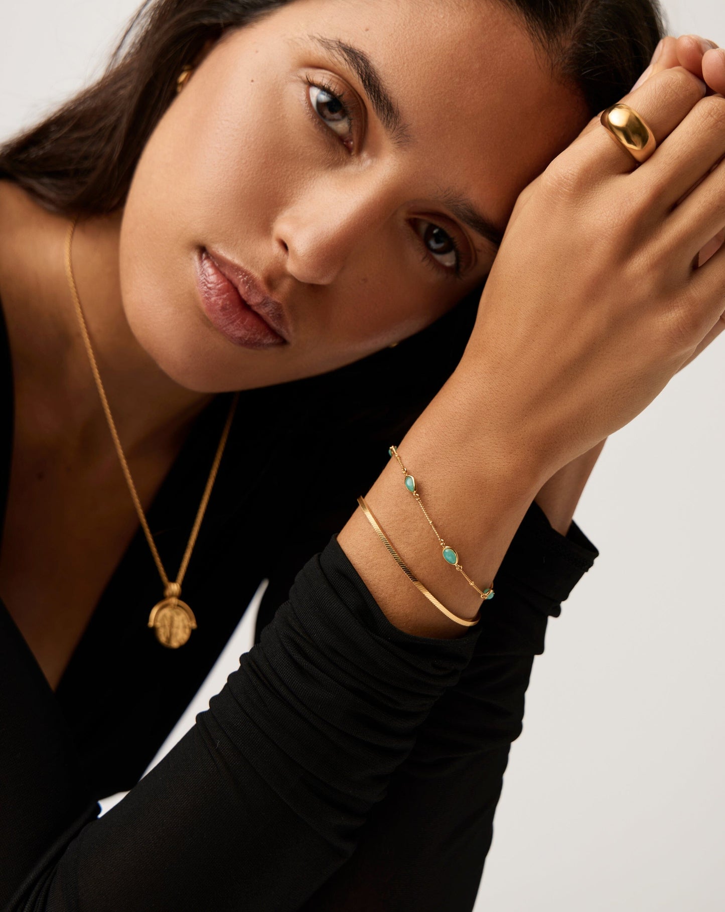 Magma Gemstone Charm Bracelet | 18k Gold Vermeil/Amazonite Bracelets Missoma