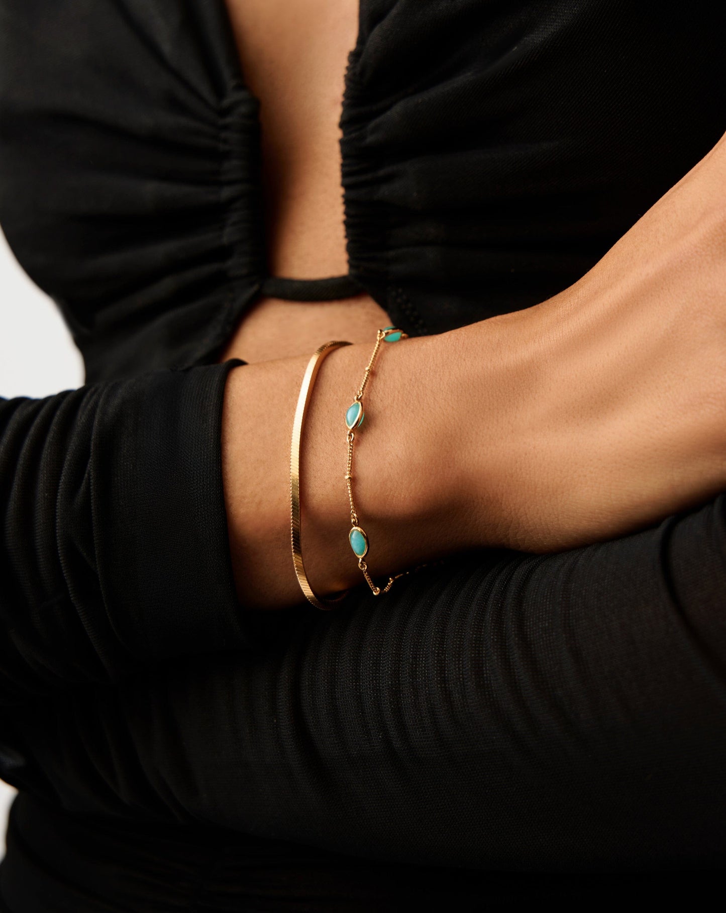 Magma Gemstone Charm Bracelet | 18k Gold Vermeil/Amazonite Bracelets Missoma