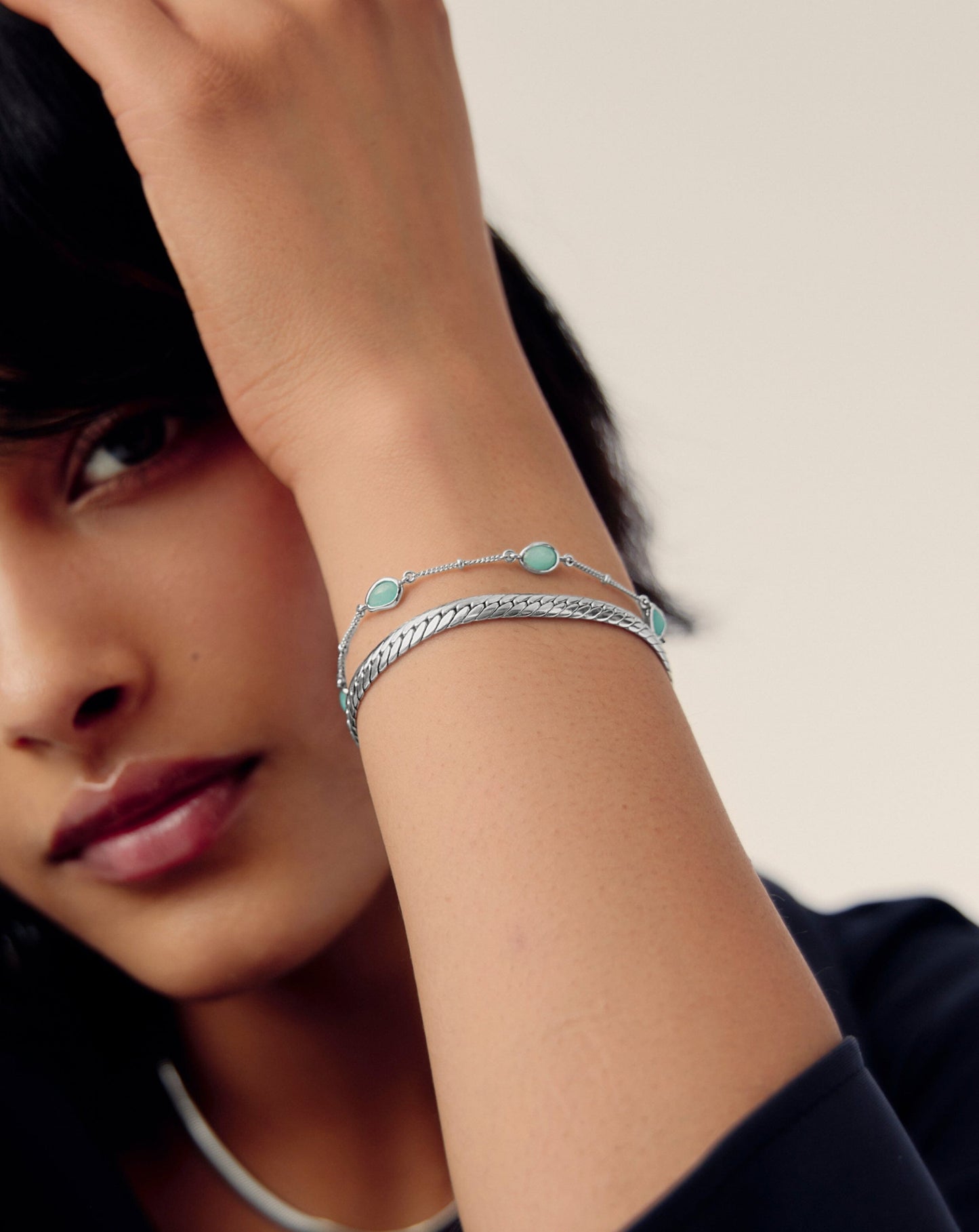 Magma Gemstone Charm Bracelet | Sterling Silver/Amazonite Bracelets Missoma
