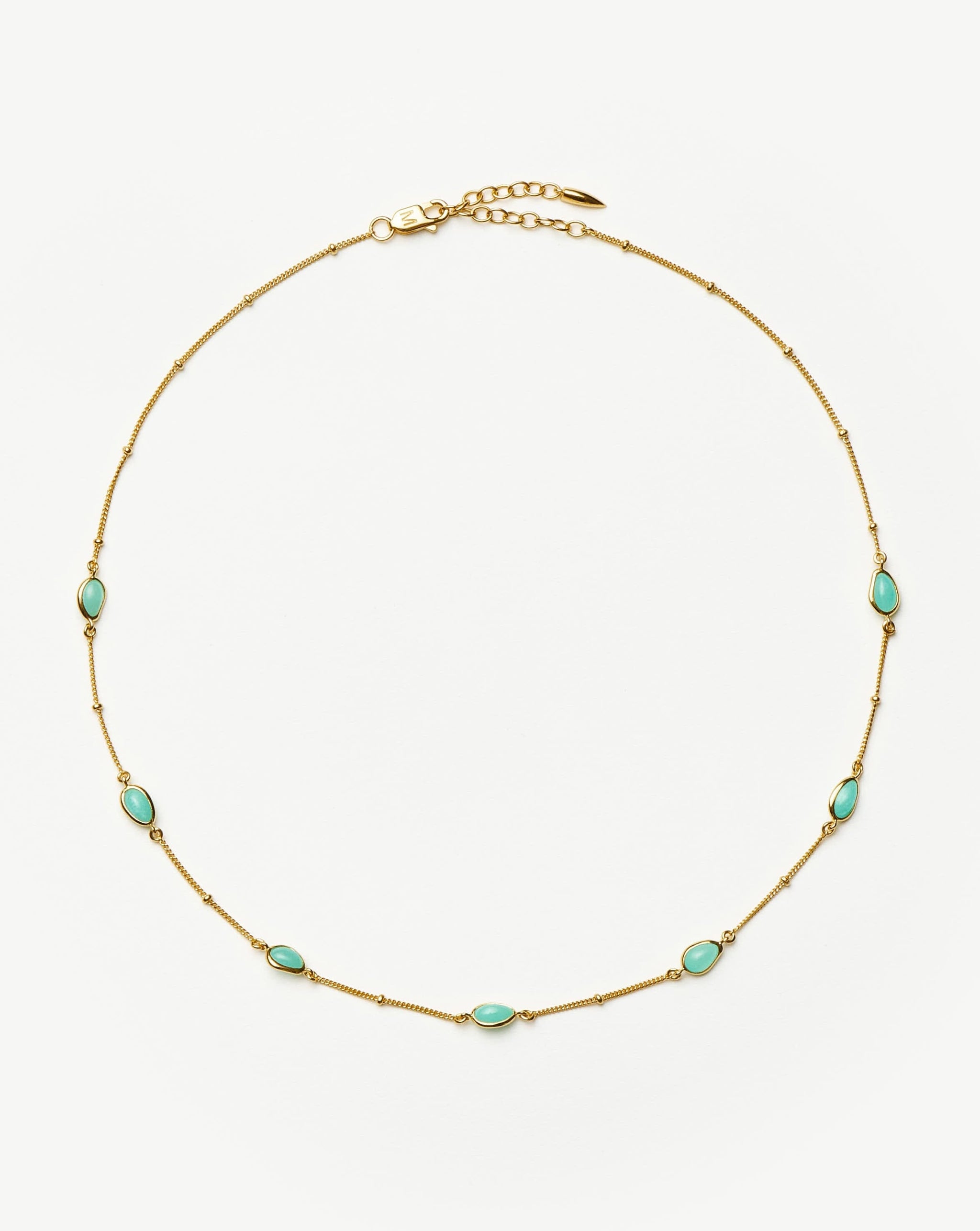 Magma Gemstone Charm Choker | 18k Gold Vermeil/Amazonite Necklaces Missoma