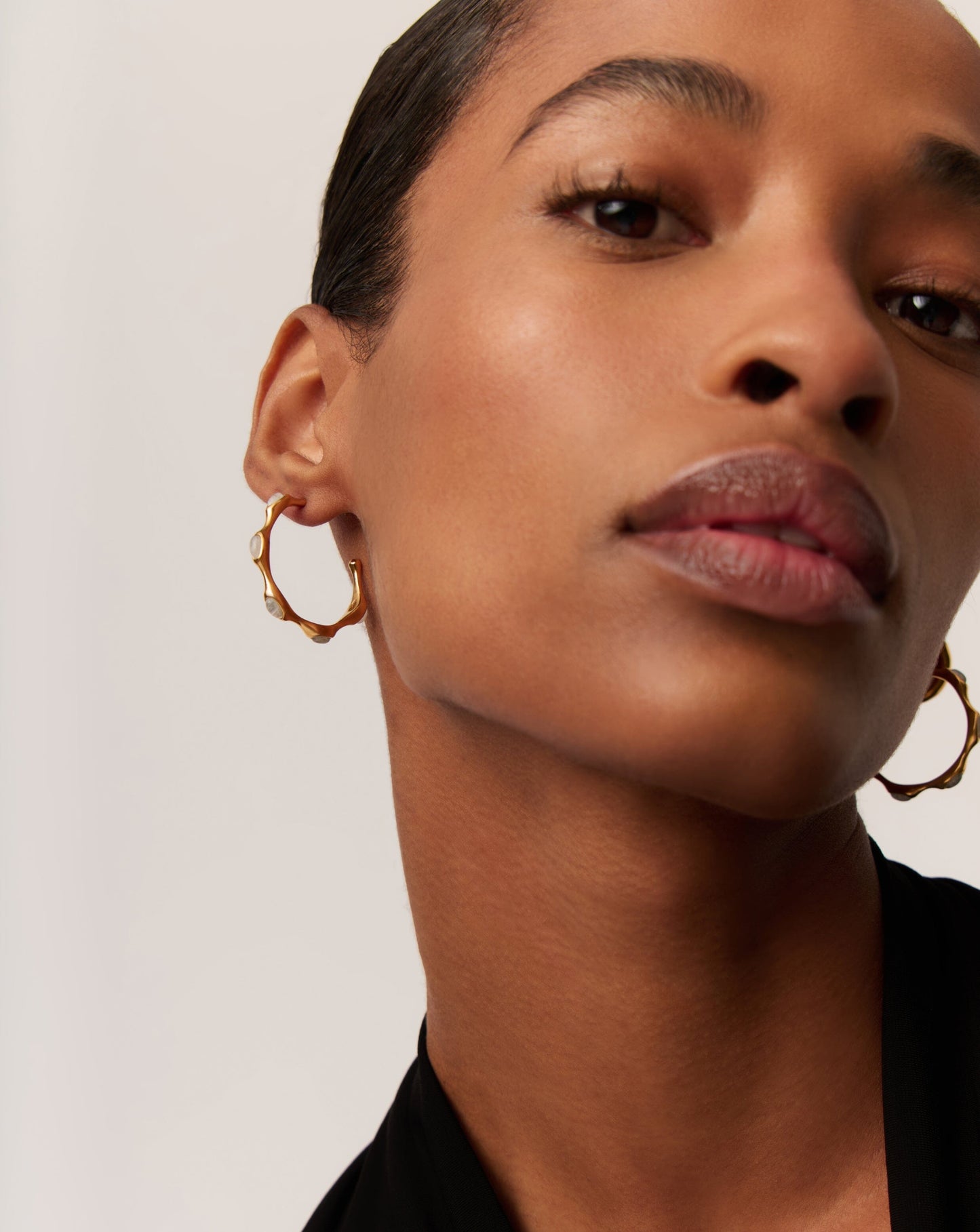 Magma Gemstone Medium Hoop Earrings | 18ct Recycled Gold Vermeil on Recycled Sterling Silver Earrings Missoma