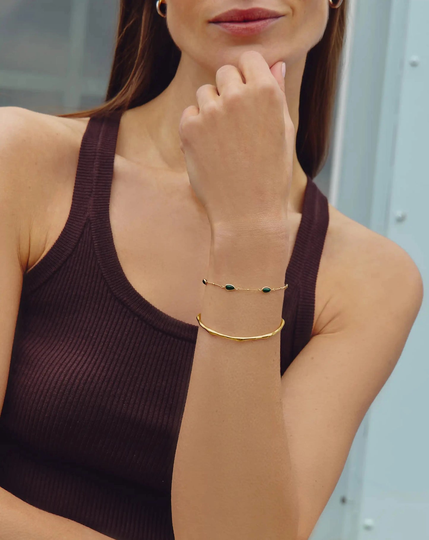 Magma Gemstone & Molten Cuff Bracelet Set | 18k Gold Vermeil / 18k Gold Plated Bracelets Missoma