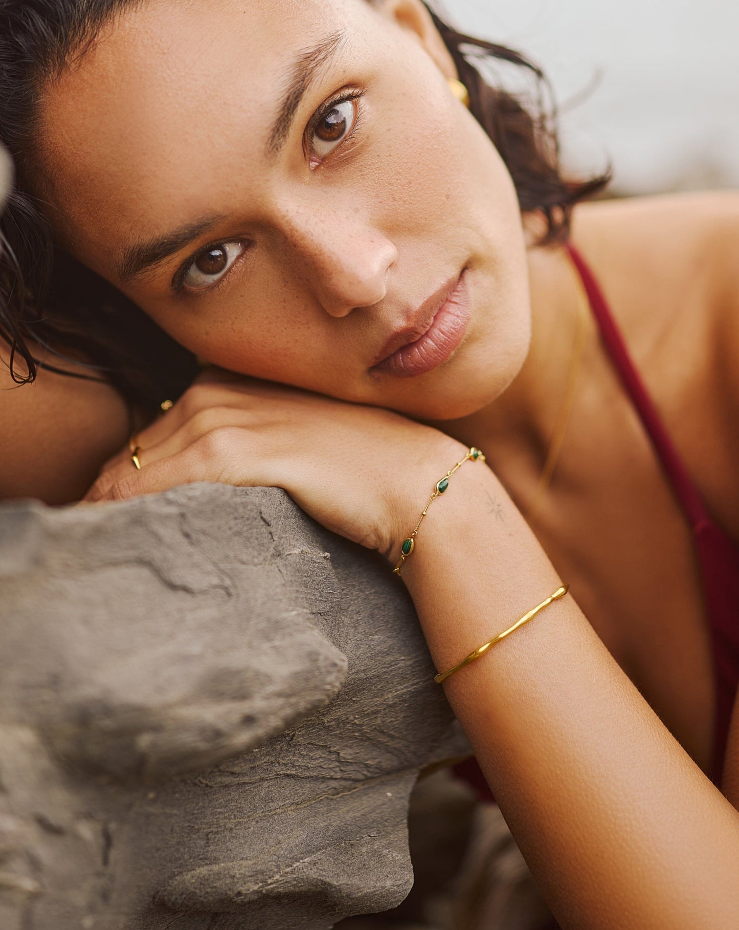 Magma Gemstone & Molten Cuff Bracelet Set | 18k Gold Vermeil / 18k Gold Plated Bracelets Missoma