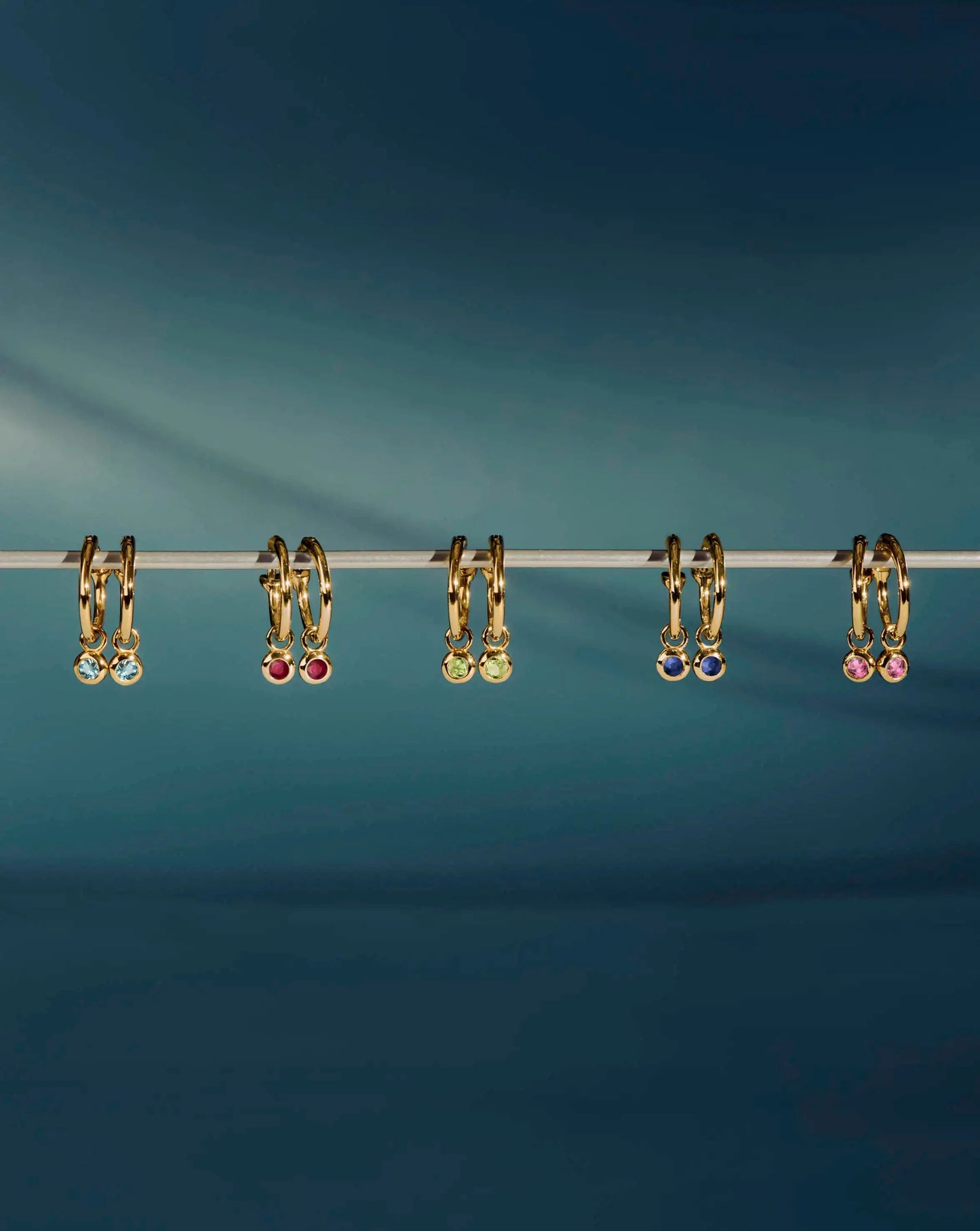 March Birthstone Mini Charm Hoop Earrings | 18k Gold Vermeil/Milky Aquamarine Earrings Missoma