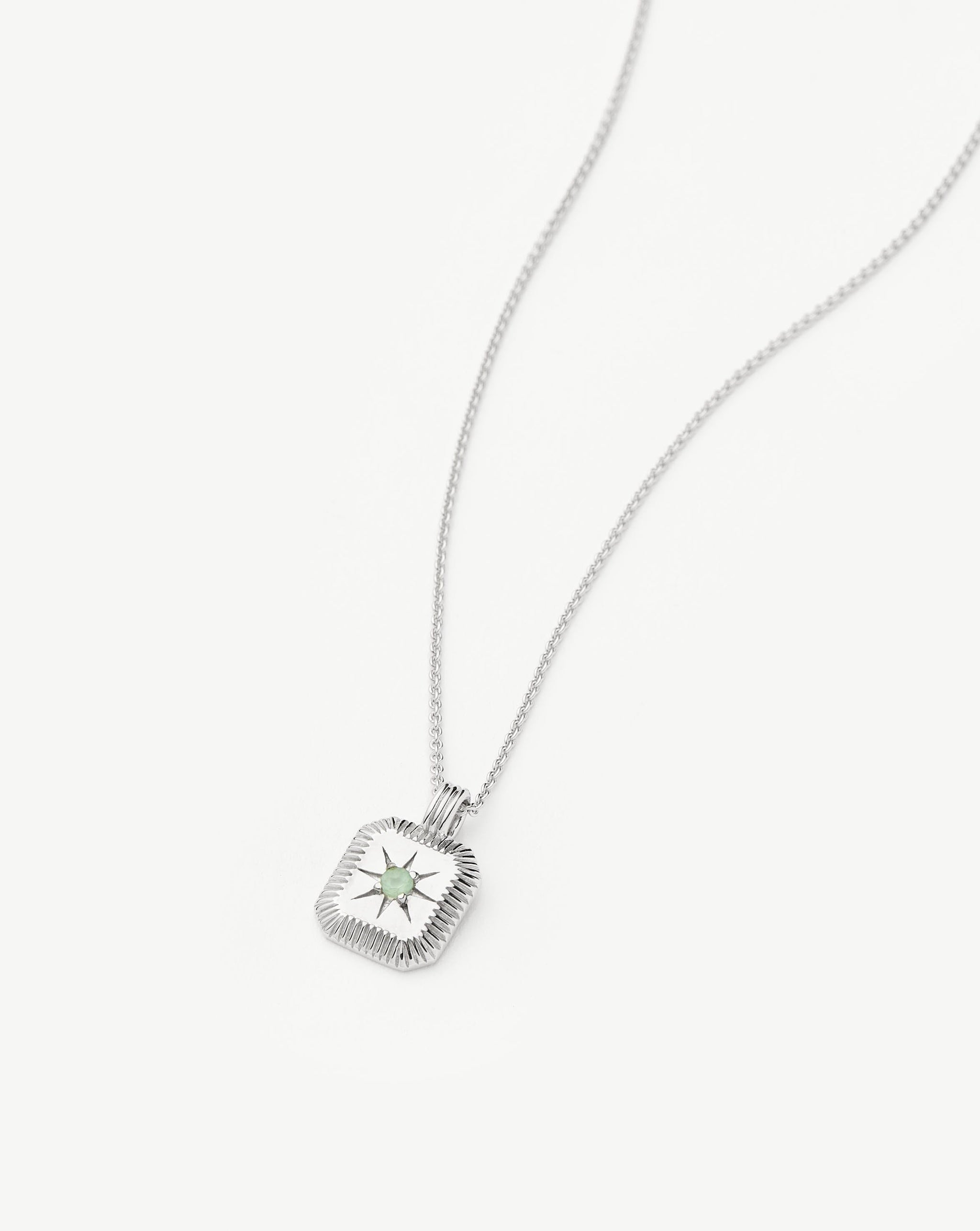 March Birthstone Pendant Necklace | Dyed Aqua Chalcedony/March Necklaces Missoma