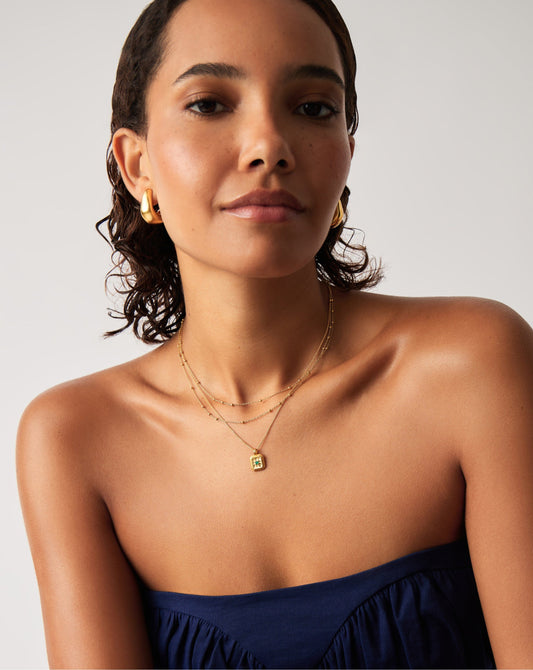 May Birthstone Pendant Necklace | 18k Gold Vermeil/Dyed Green Chalcedony Necklaces Missoma