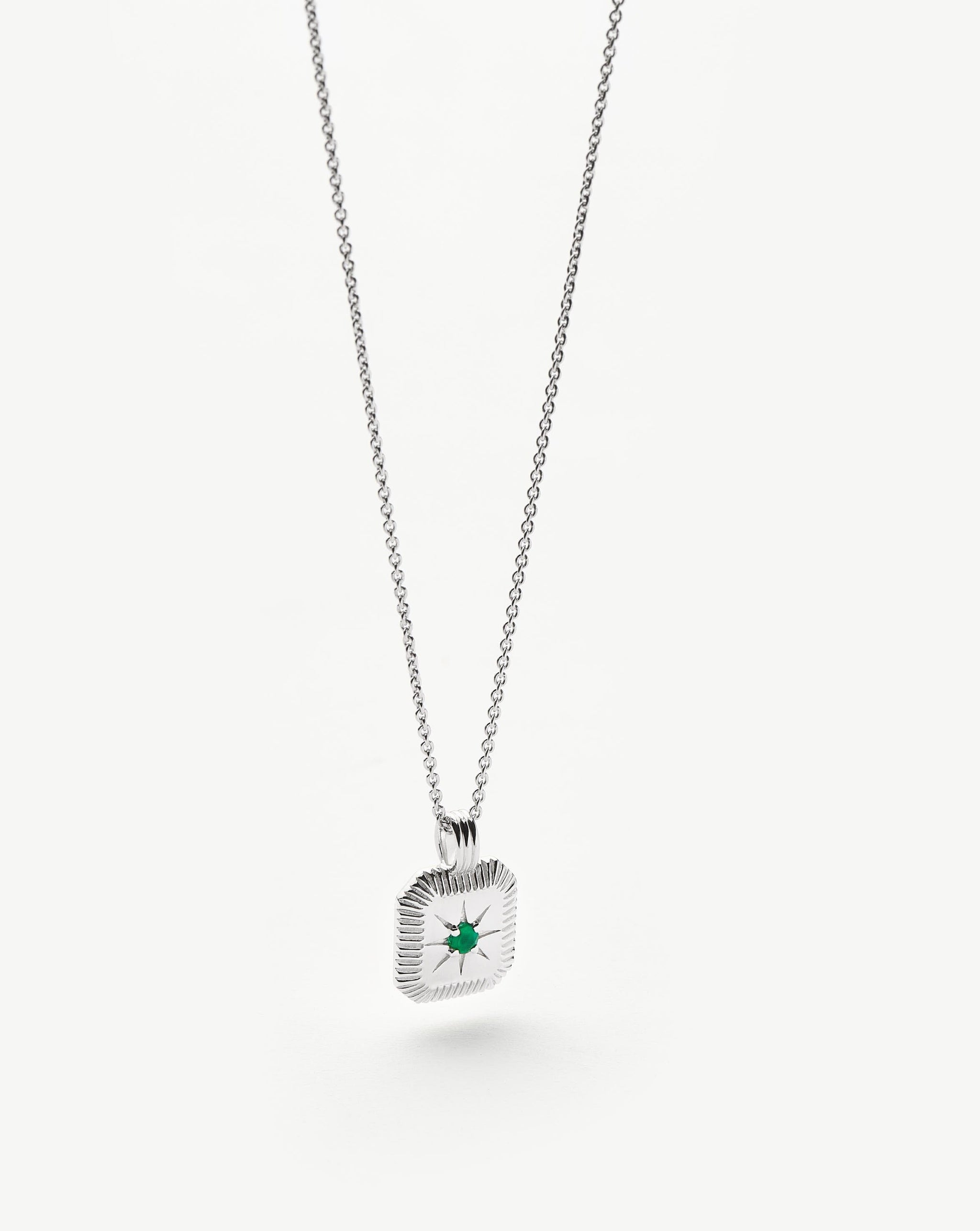 May Birthstone Pendant Necklace | Dyed Green Chalcedony/May Necklaces Missoma
