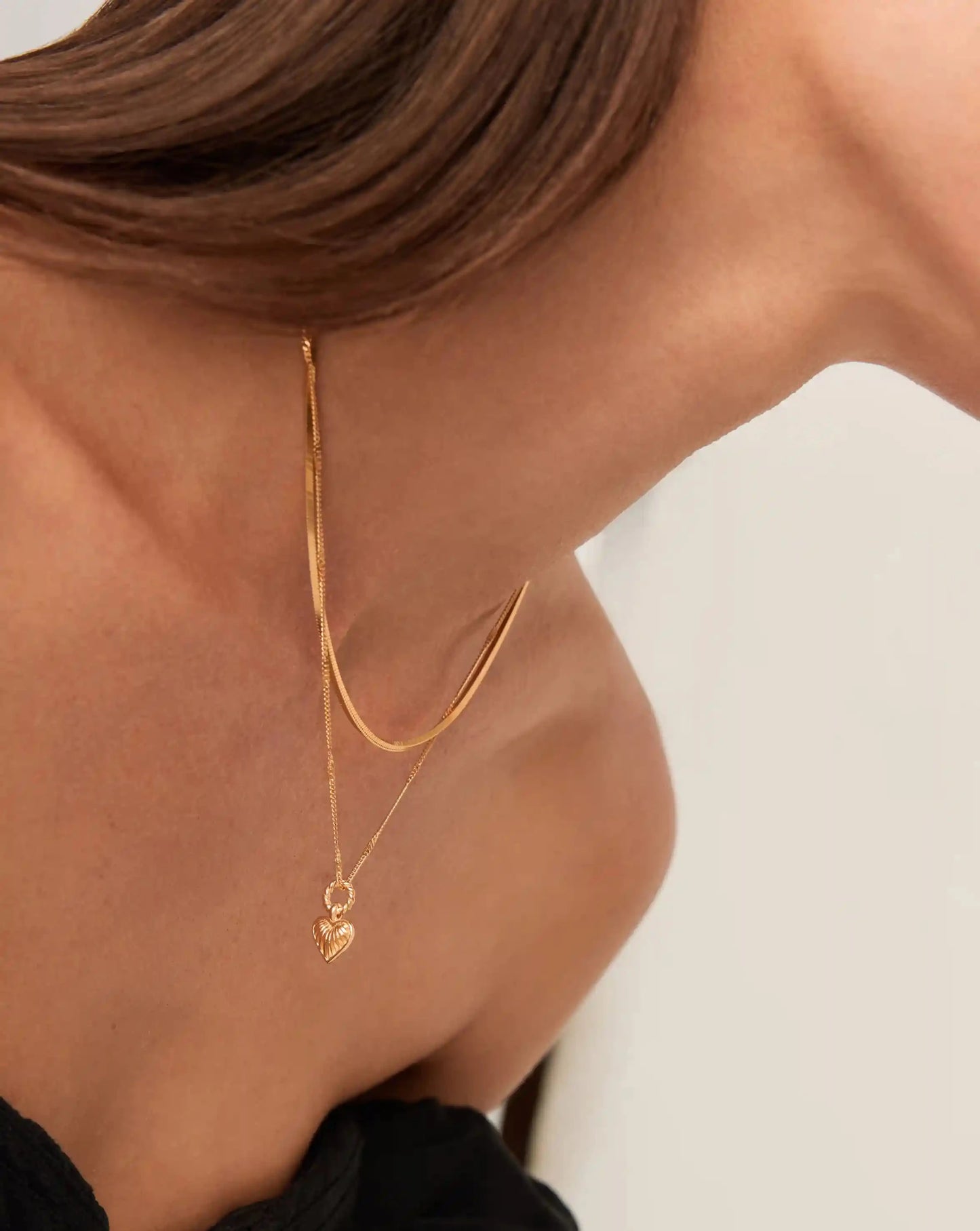 Mini Ridge Heart Chain Necklace Set | 18k Gold Plated Necklaces Missoma