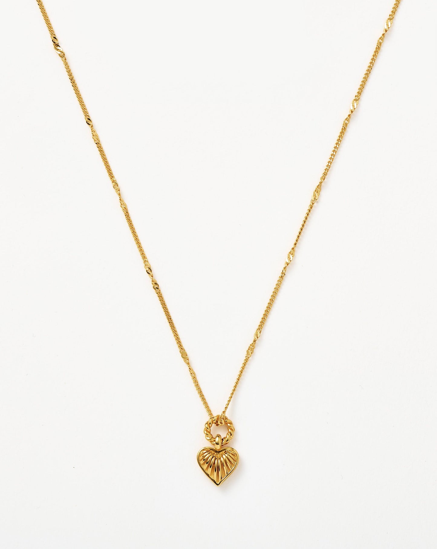 Mini Ridge Heart Charm Pendant Necklace Necklaces Missoma