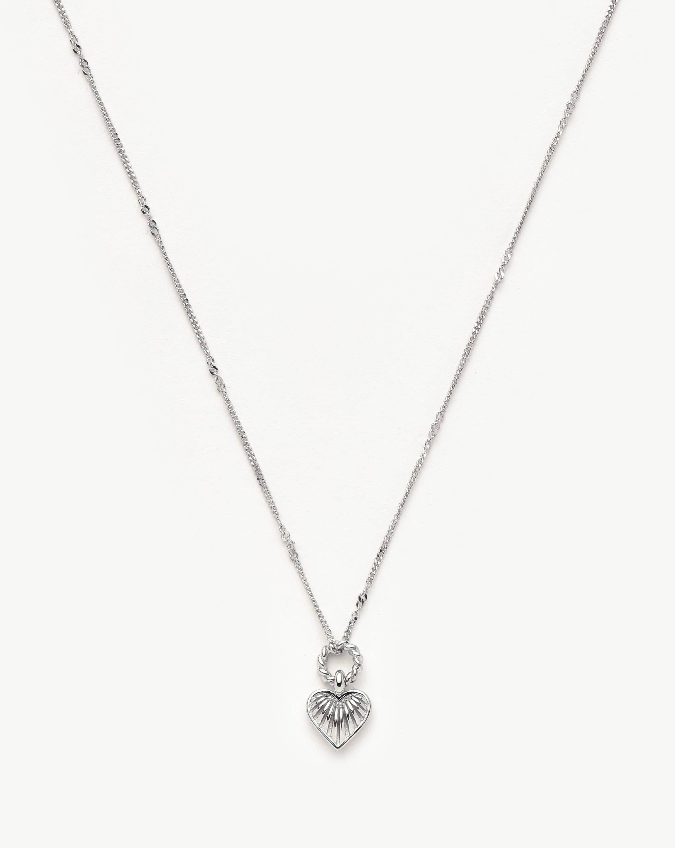 Mini Ridge Heart Charm Pendant Necklace | Sterling Silver Necklaces |  Missoma