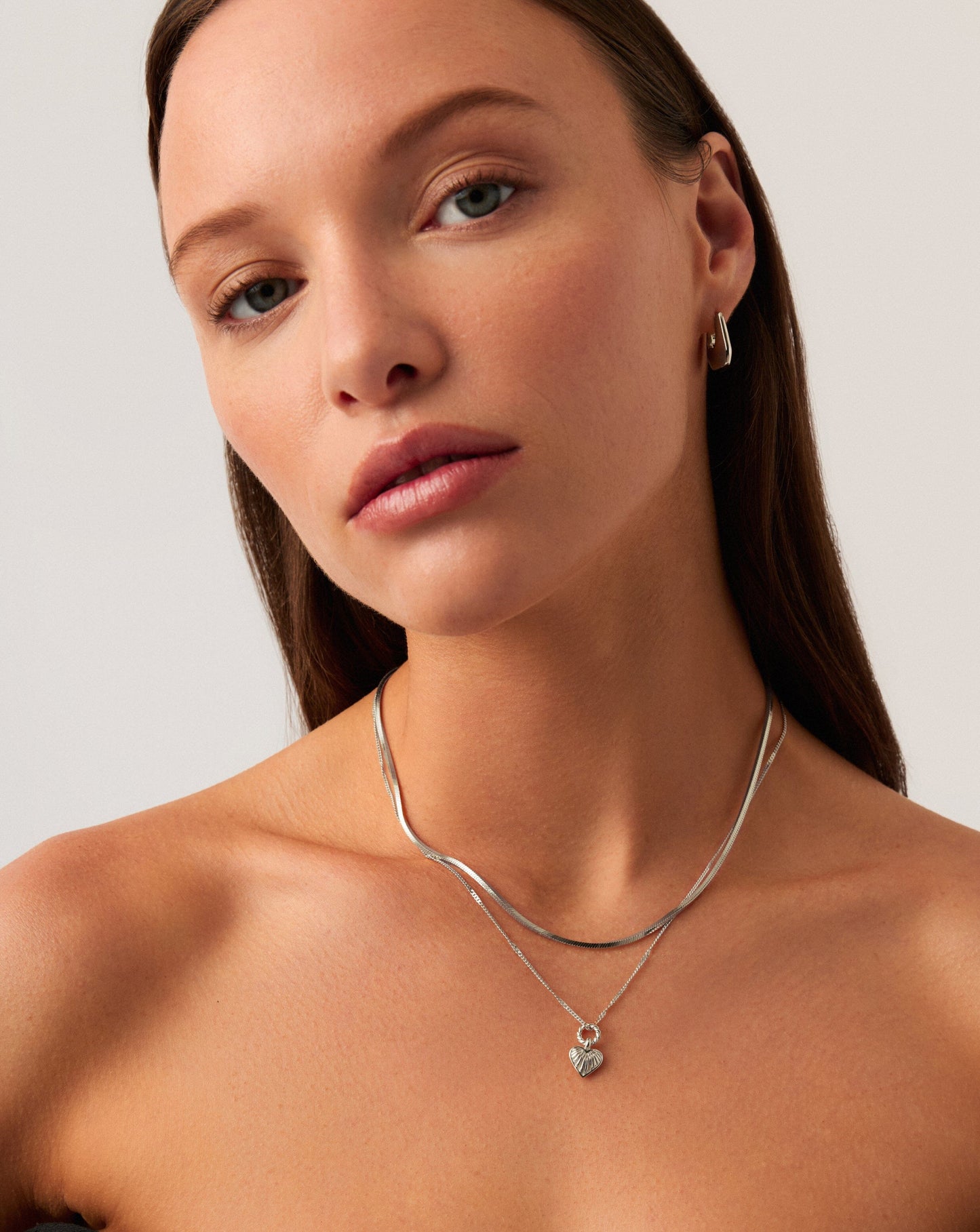 Mini Ridge Heart Charm Pendant Necklace | Sterling Silver Necklaces Missoma