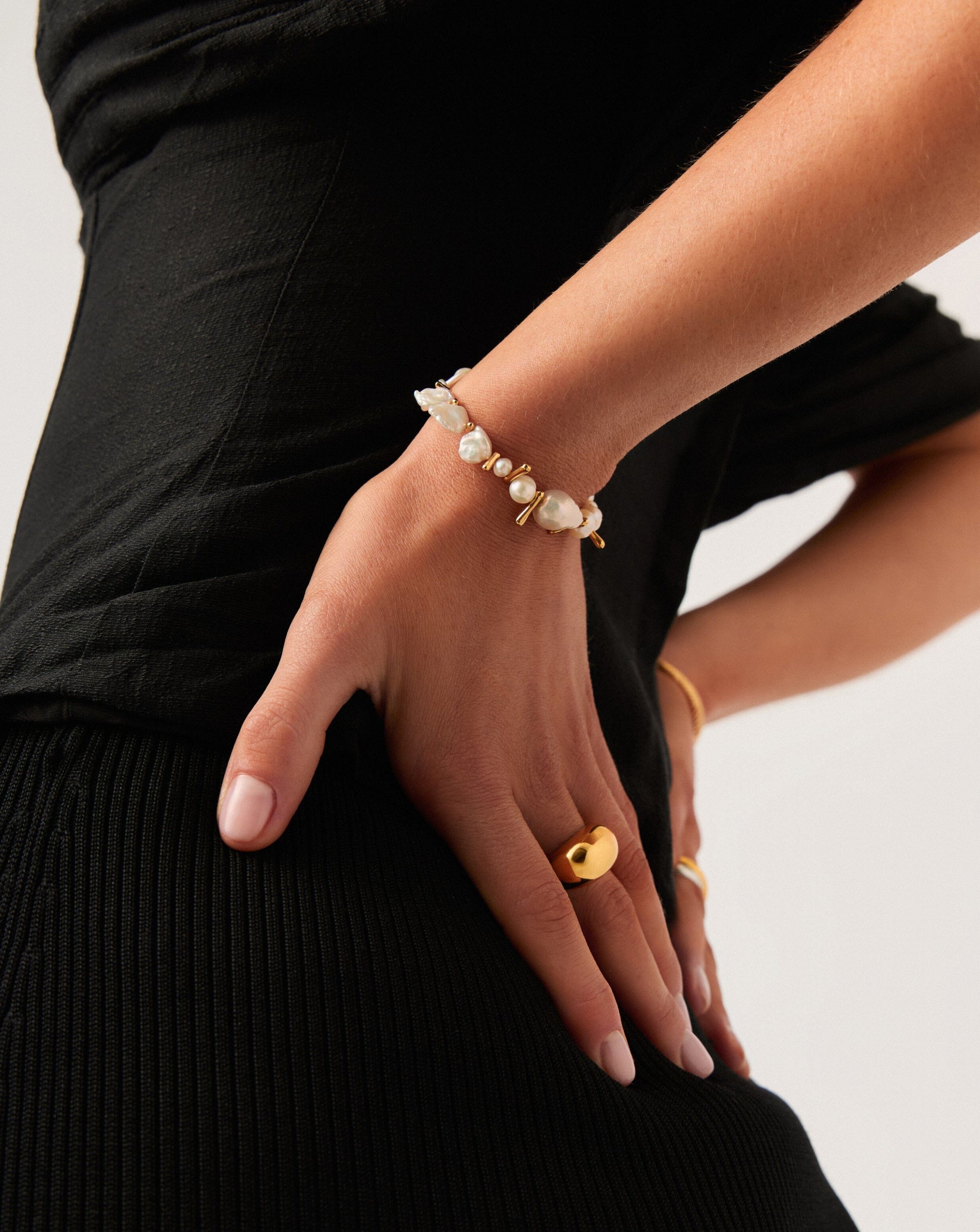 Mixed Pearl Statement Beaded Bracelet | 18k Gold Plated/Pearl Bracelets Missoma