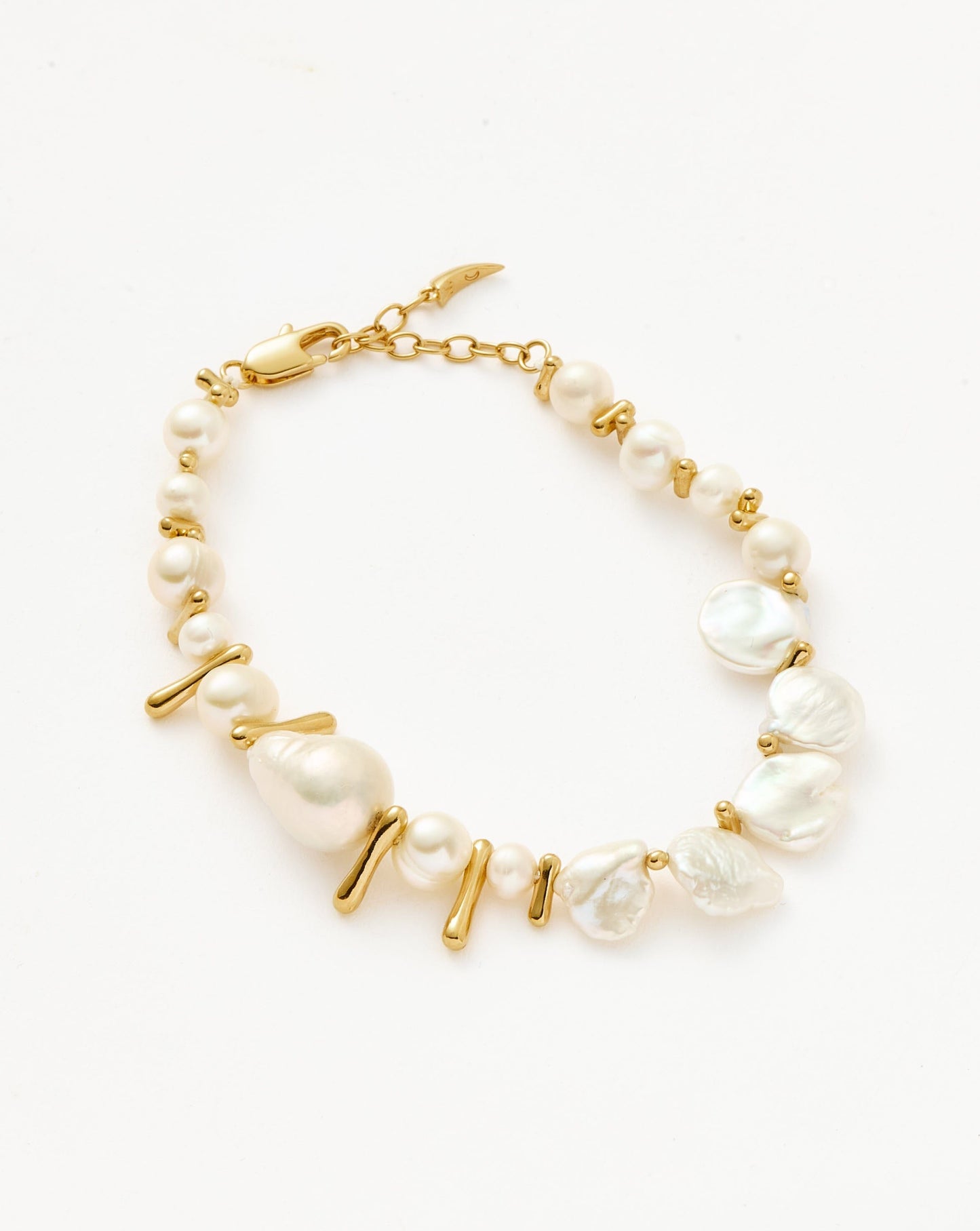 Mixed Pearl Statement Beaded Bracelet | 18k Gold Plated/Pearl Bracelets Missoma