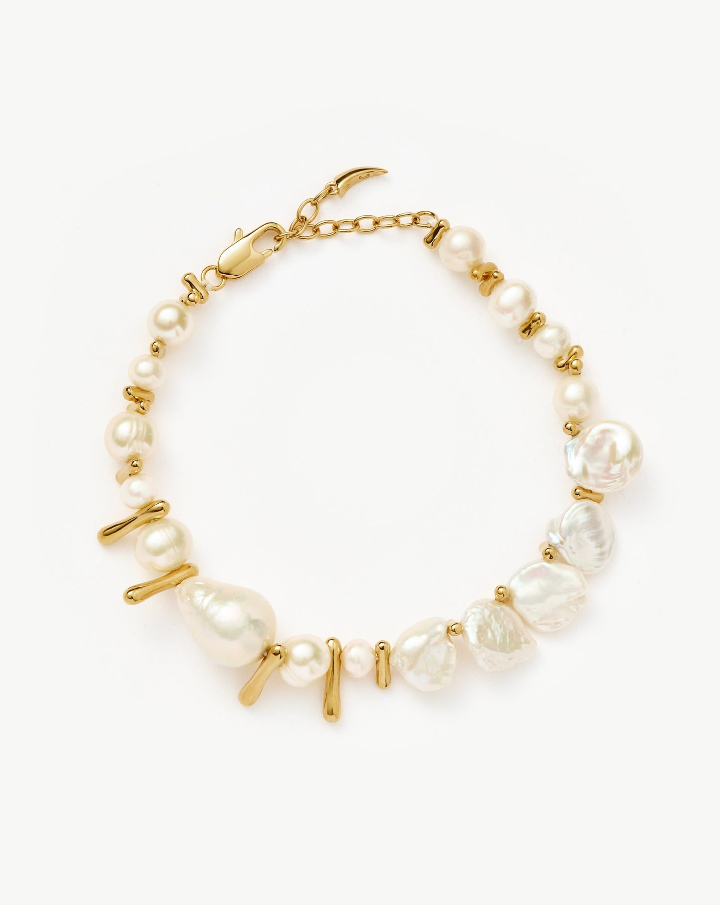 Mixed Pearl Statement Beaded Bracelet | 18k Gold Plated/Pearl Bracelets Missoma