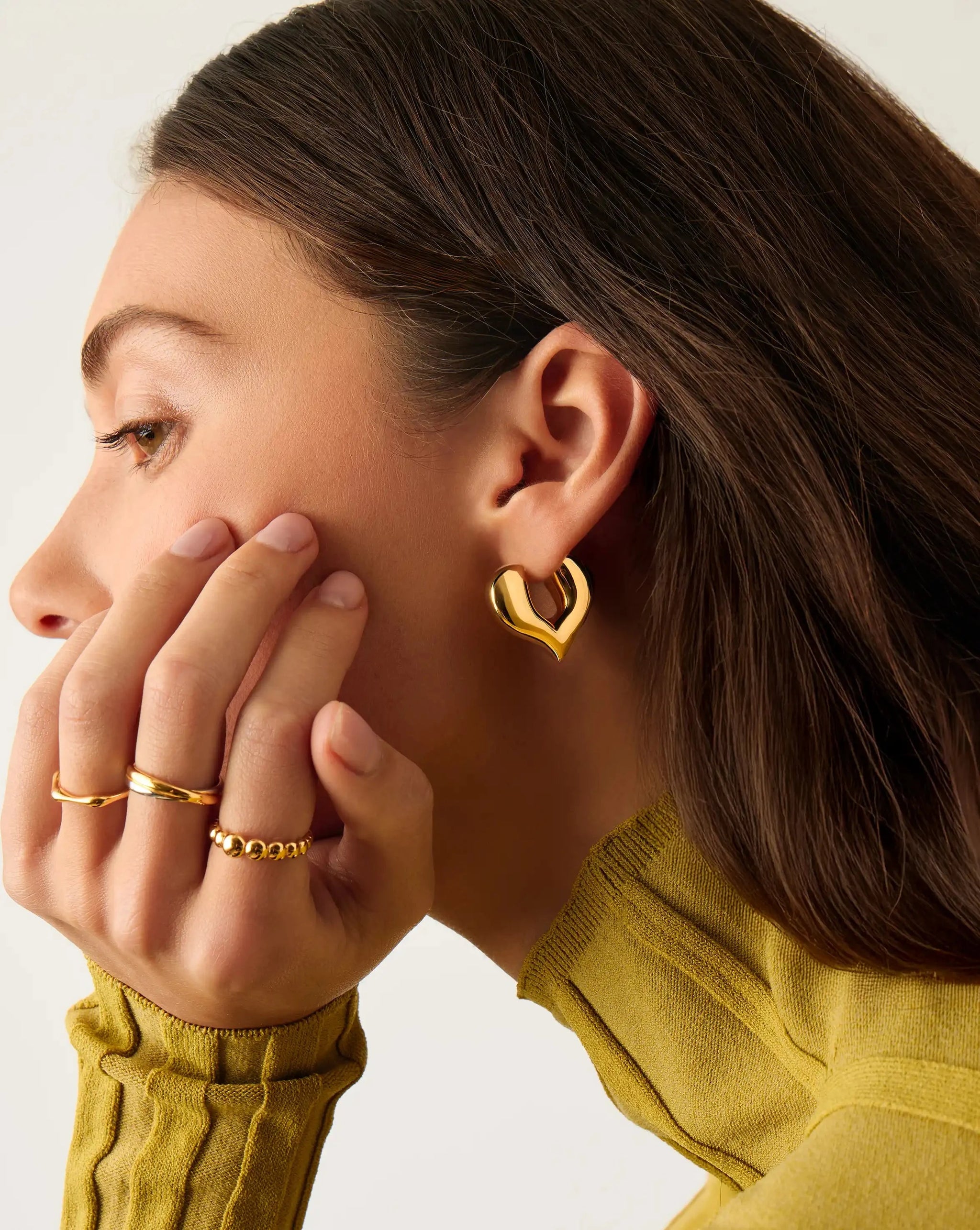 Molten Heart Medium Hoop Earrings | 18k Gold Plated Earrings Missoma