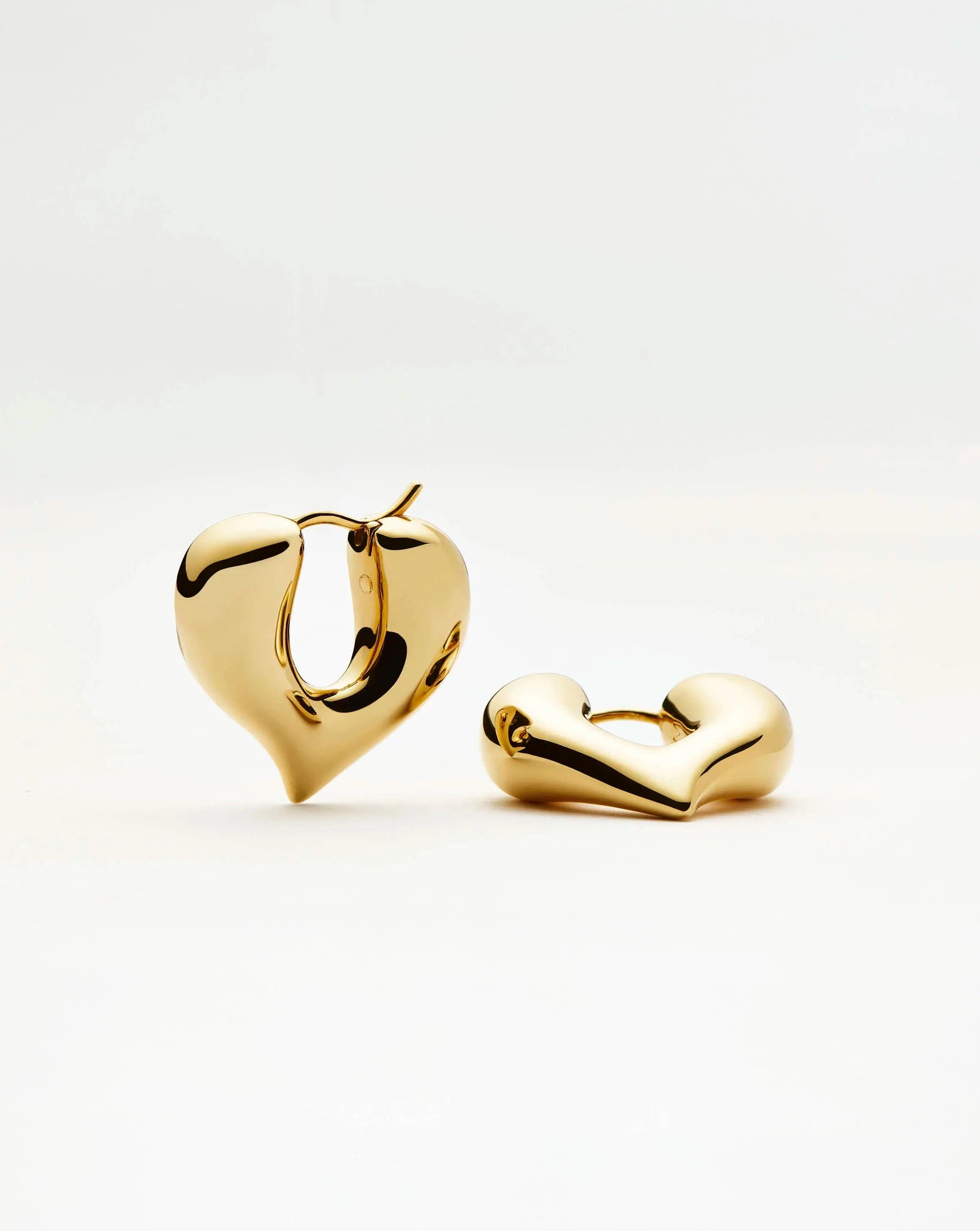 Molten Heart Medium Hoop Earrings | 18k Gold Plated Earrings Missoma