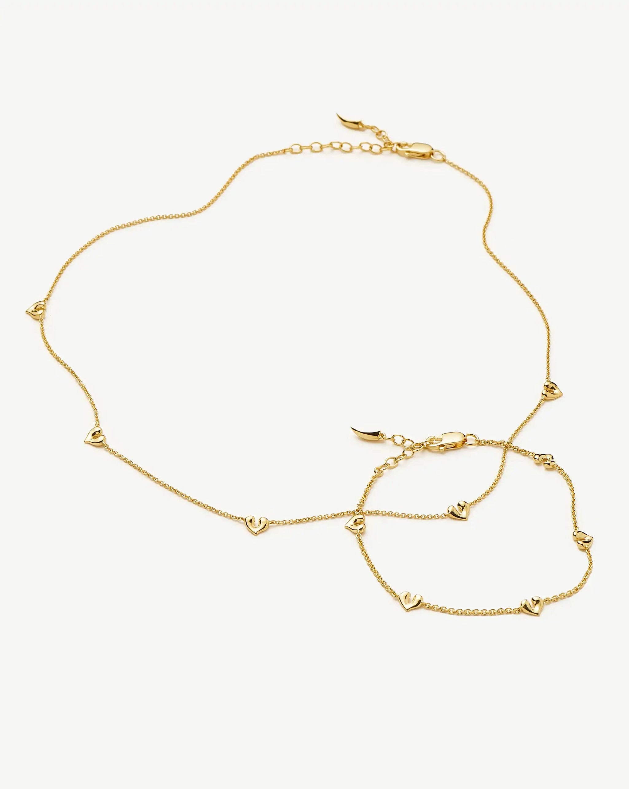 Molten Heart Mini Charm Choker & Bracelet Set | 18k Gold Vermeil Layering Sets Missoma