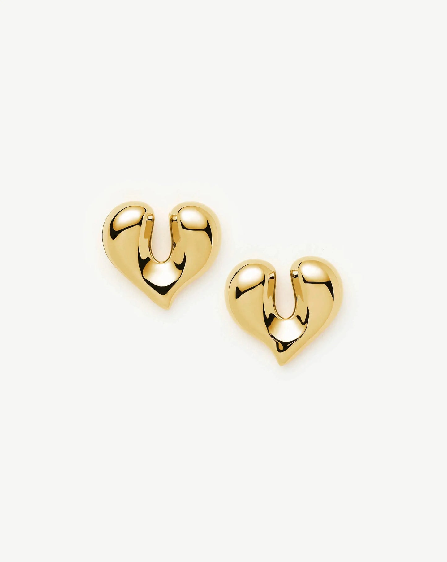 Molten Heart Stud Earrings | 18k Gold Plated Earrings Missoma