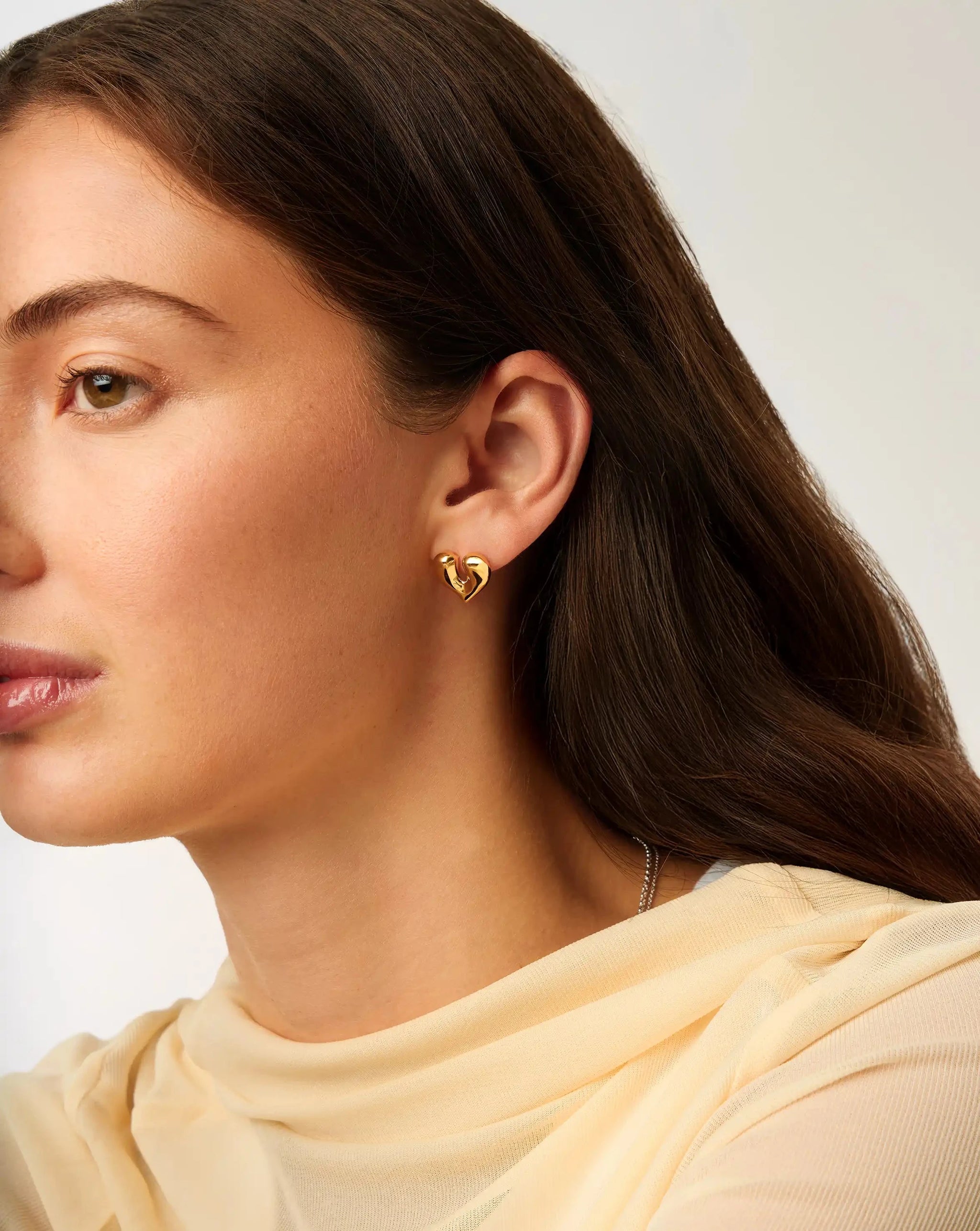 Molten Heart Stud Earrings | 18k Gold Plated Earrings Missoma